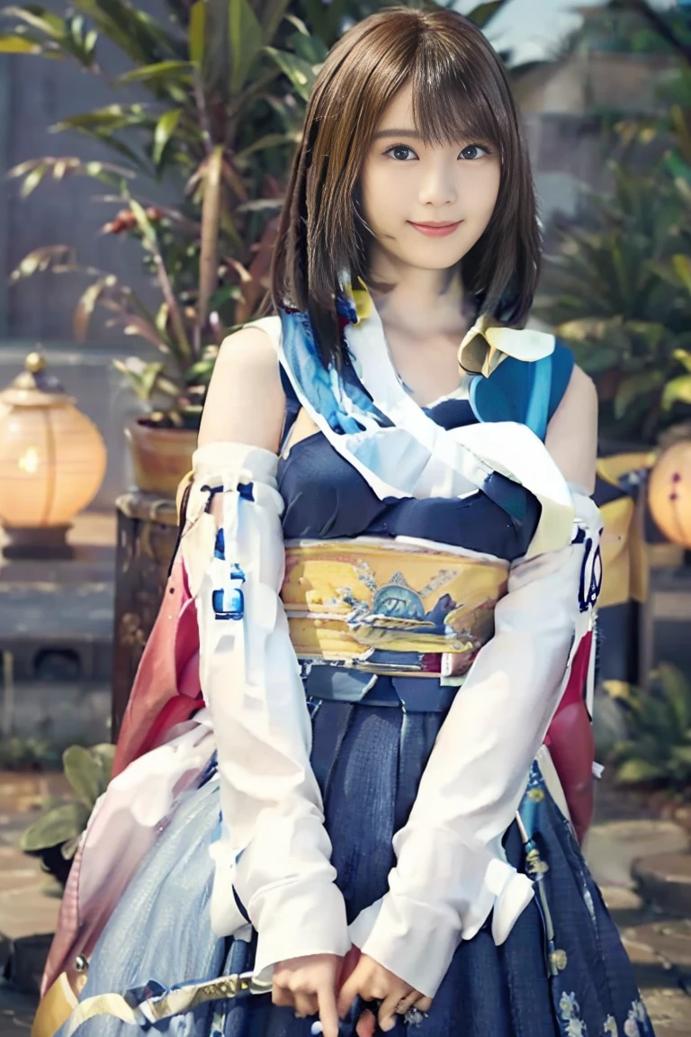 masterpiece、1 beautiful girl、Fine Eyes、smile、Puffy eyes、highest quality, 超High resolution, (reality: 1.4), Cinema Lighting、Japanese、Asian Beauty、Korean、so beautiful、Beautiful Skin、Body facing forward、Face close-up、Upper body close-up,(超reality的な)、(High resolution)、(8k)、(Very detailed)、(美しくFine Eyes)、(Very detailed)、 (wall-)、Detailed face、Bright lighting、Professional Lighting、Looking at the audience、Look straight ahead、Diagonal bangs、Bright light Blue Hair、Nogizaka Idol、20-year-old、masterpiece, highest quality, Very detailed, shape, Sage_(dq3),Long Hair, Blue Hair, Circlet, Red eyes,Small breasts, Yellow gloves, White Dress, belt, Cape, boots,