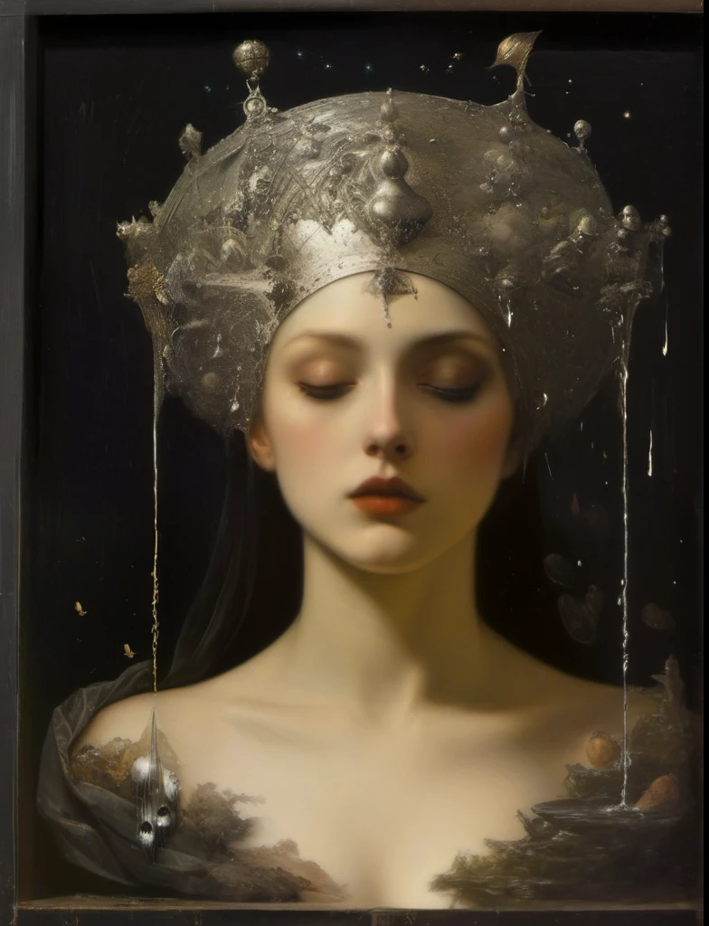 James Gurney, Surrealist art , dream-like, Mysterious, Provocative, symbolic, Complex, detailed,, (Gothic but very beautiful:1.4), (masterpiece, highest quality:1.4) , Nicola Samori Style,