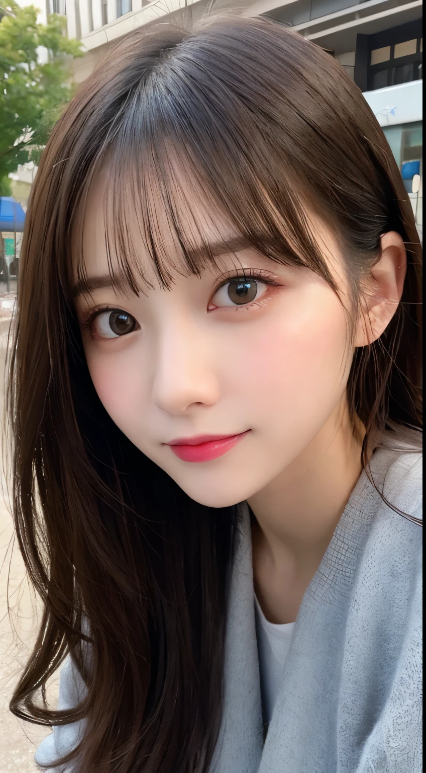 Tabletop, highest quality, shape, Very detailed, finely, High resolution, 8k wallpaper, 完璧なダイナミックな構shape, Beautiful and exquisite,ランダムなcute髪,,Natural color lip、20-year-old girl、cute、Looking into the camera,Always blur the background,Perfect and beautiful face,Slim face and figure,Big eyes、Putting on gal makeup,Small face,Shooting from below、Blurred Background,Elegant feminine face、Cyberpunk Fashion、smile、Change pose randomly、Randomly change the shooting angle and position、Playing in the park
