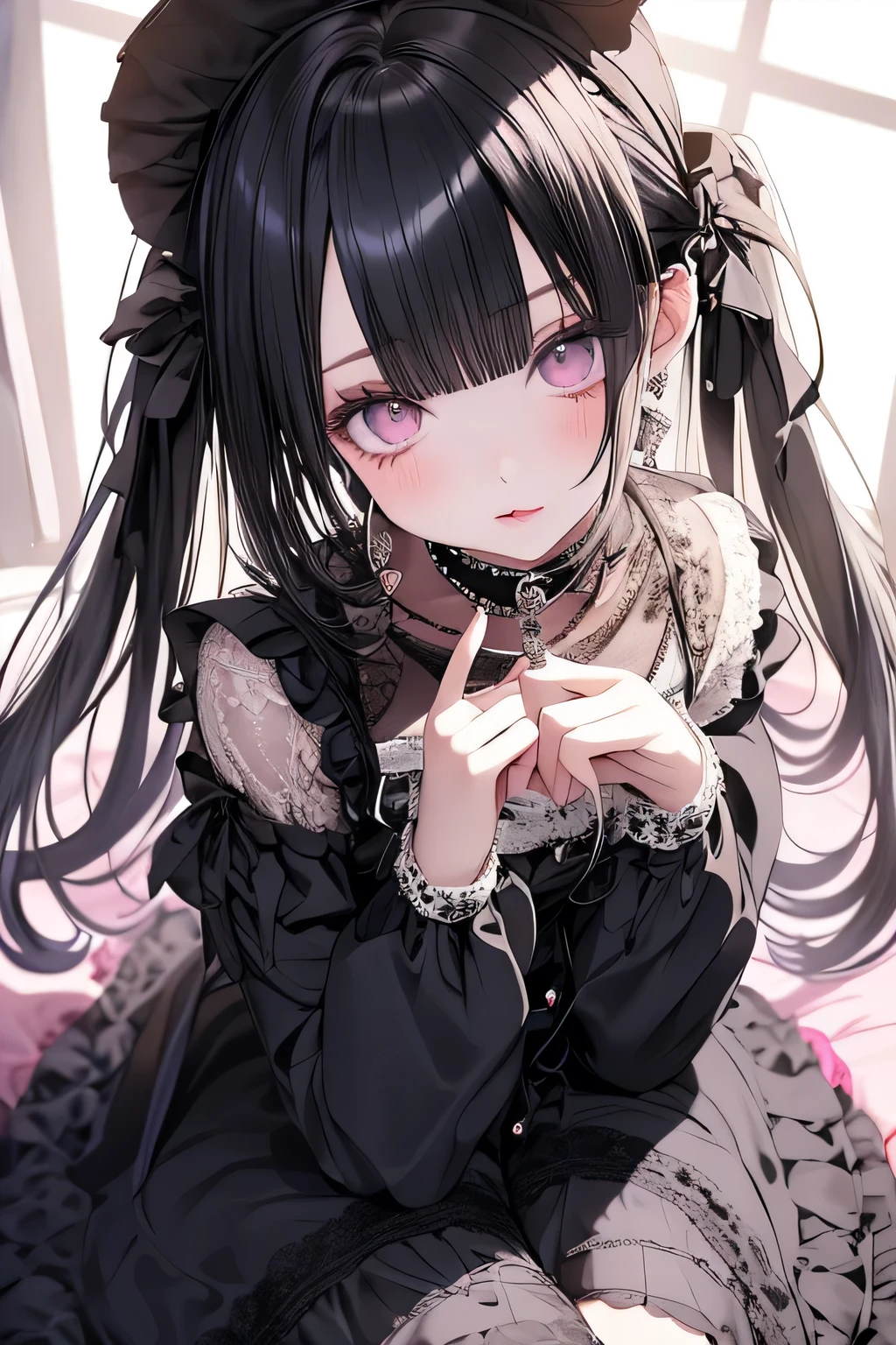 beautiful girl,Visual Kei,Jewelry Eye,Beautiful Eyes,Gothic Lolita Fashion,A princess-like bedroom