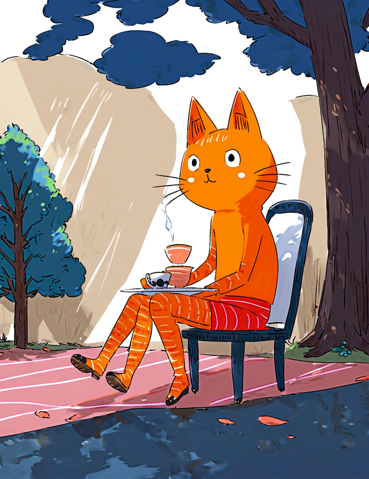 lough, Tea party, sitting, tree, sunlight