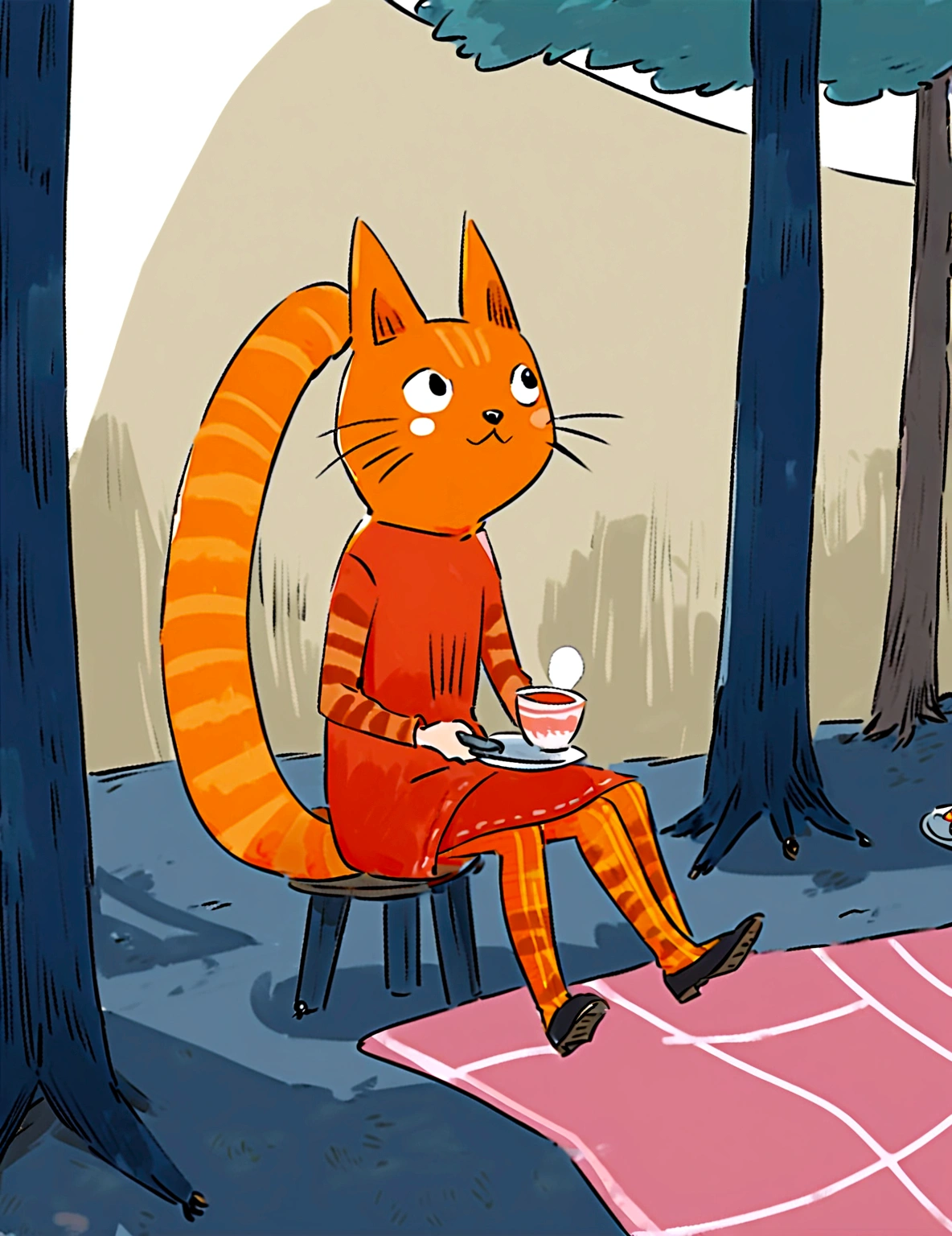 lough, Tea party, sitting, tree, sunlight