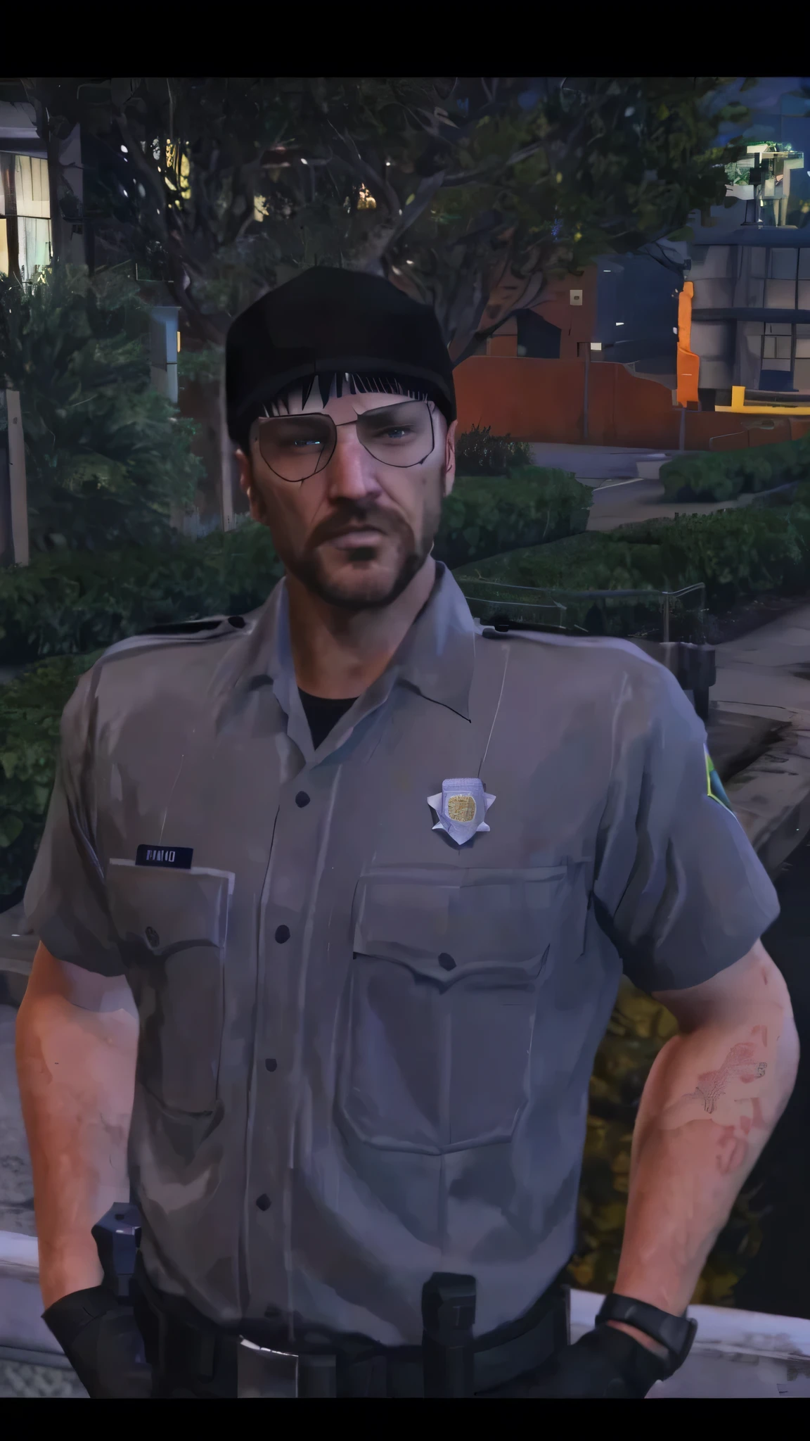 arafed man in uniform grey suite standing on a bridge in a city, jesse pinkman in gta v, gta v character, gta character, as a character from gtav, walter white in gta v, walter white in gta 5, police officer, as the protagonist of gta 5, security agent, wearing a police uniform, police uniform, officer, doug walker