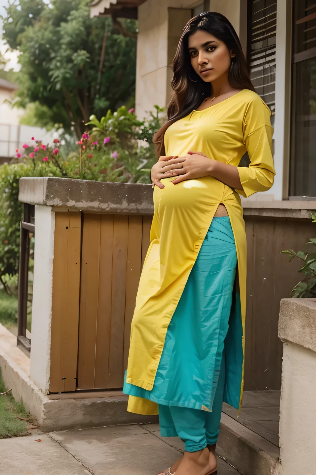 16 years old pregnant girl with stylish colour full chudidhar with hot pic