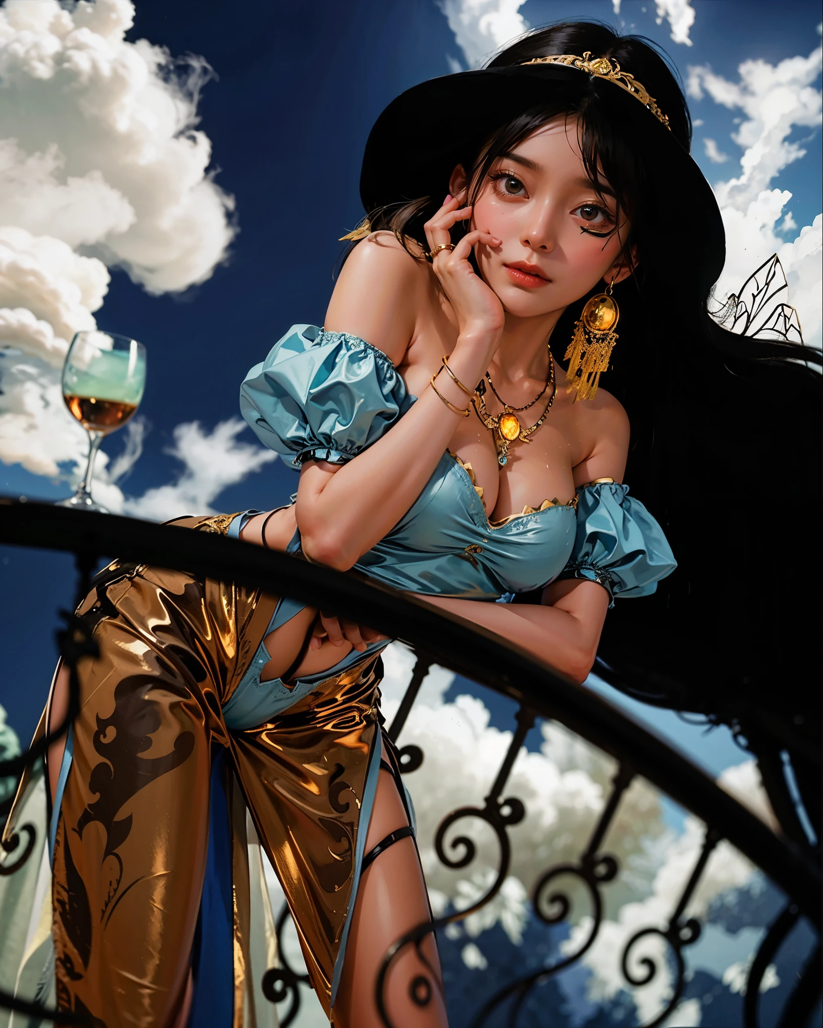 a close up of a girl ,black hair,tan skin, big booobs , shadowbringers cinematic, 4 k detail fantasy, a beautiful fantasy empress, game cg, xianxia fantasy, xianxia hero, 2. 5 d cgi anime fantasy artwork, cinematic goddess close shot, ruan jia and artgerm, wow 4 k detail fantasy, hyperdetailed fantasy character