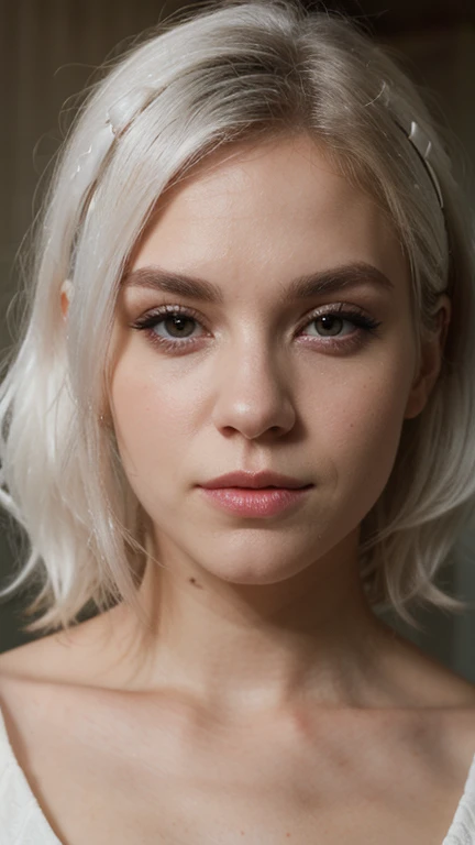 A extreme beautiful face, White hair, pale skin, 8k 