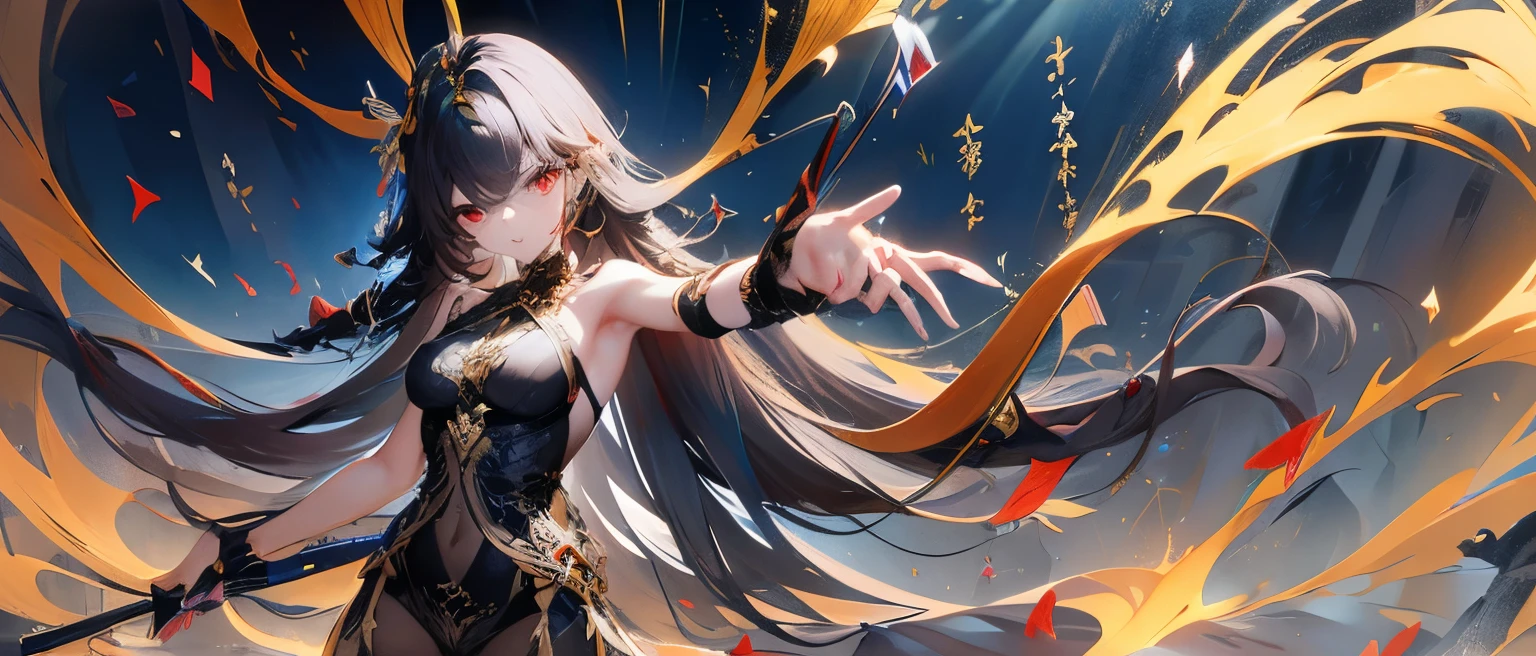 exotic，Tulle silk texture，Hand crossbow，Hold it in your hand and aim，The figure is amazing，Desert flowers，Naughty caring big sister，Royal sister，masterpiece，There are scars from battle on his body。