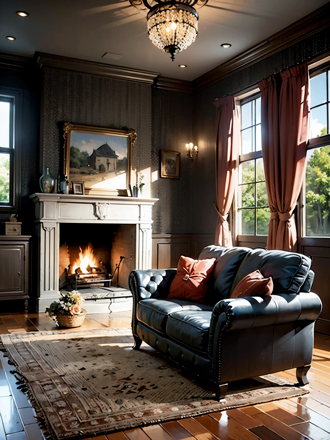 , (in the living room:1.6 ), house , High resolution, (very detailed), (highest quality), (super detailed), (masterpiece), (wallpaper), ((no people.))