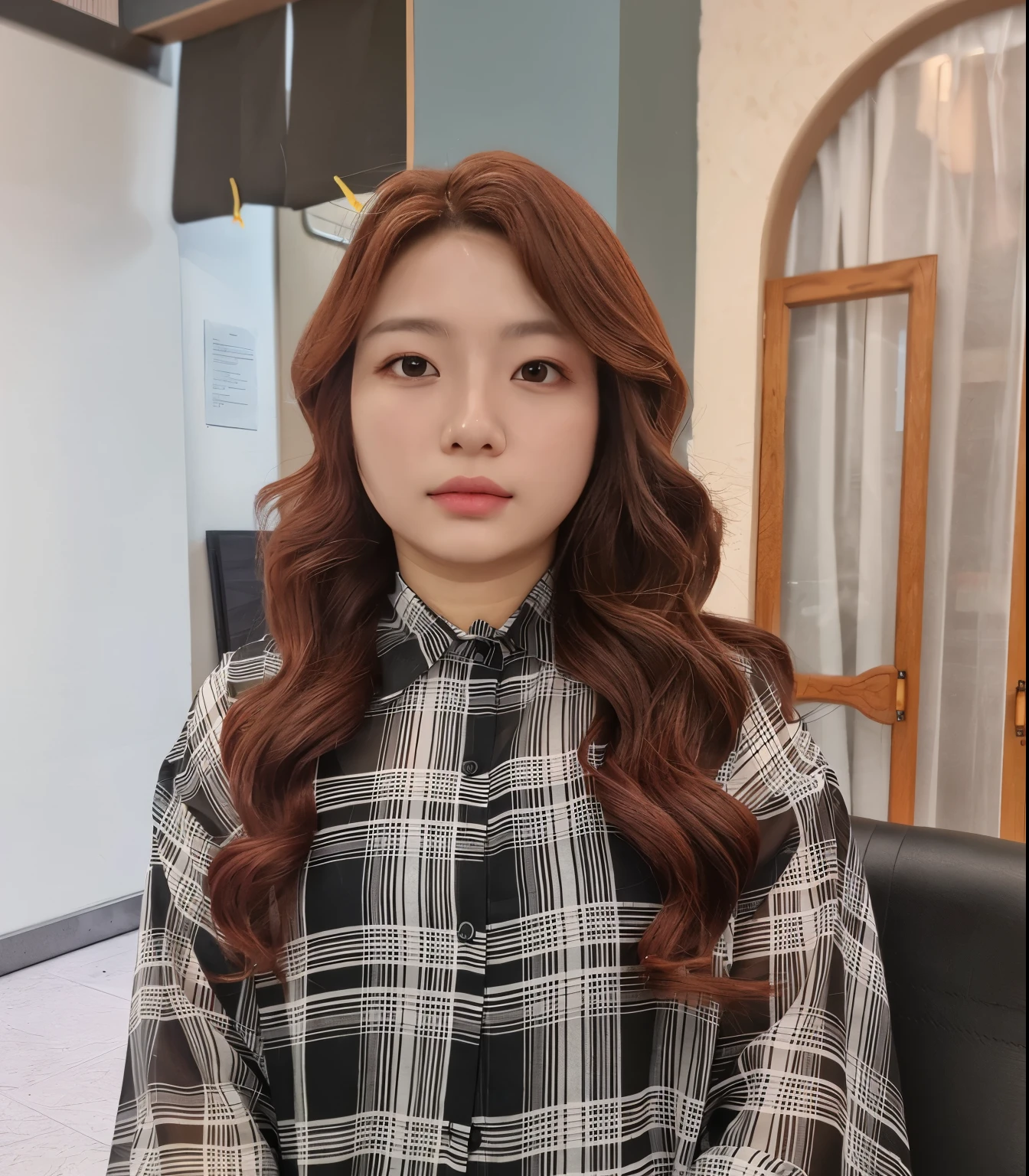 Best Quality, 8k, Masterpiece, (Portrait: 1.3), (photo realistic:1.4), (hyper realistic:1.4), Sharp Focus, looking at viewer, (smoother lighting:1.1), (increase cinematic lighting quality:0.9), realistic lighting, backlighting, light on face, ray trace, (brightening light:1.2), (Increase quality:1.4), sharp detail, (best quality real texture skin:1.4), finely detailed eyes, black_eyes, finely detailed face, 25 year old Korean woman