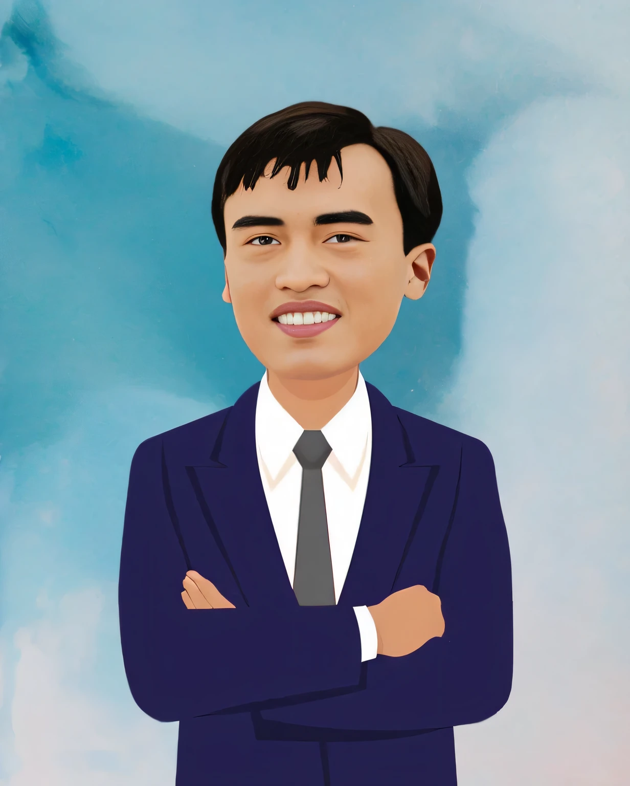 Cartoon character portrait with American comic style。Focus,Blurred background,Body,portrait。whole body。illumination:spotlight。style:Cartoon。detail:atmosphere,Cell staining,Post-processing,Surrealism,Retro。