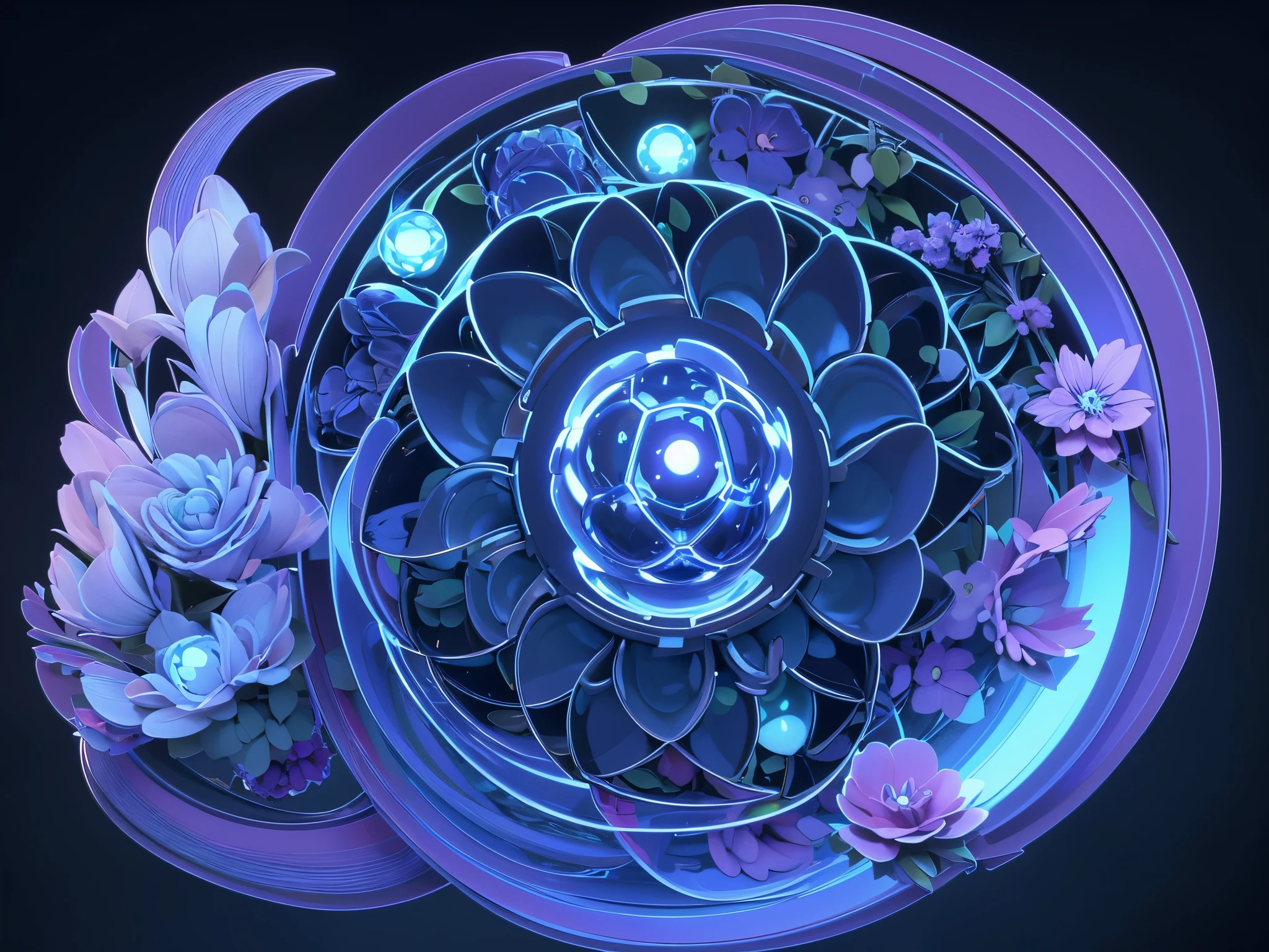 a harmonic wave sequencing machine hydrogen, carbon nitrogen phosphors oxygen in harmonic perfection the flower of life in 3D mix of harmonic wave sequencing, hydrogen, carbon nitrogen phosphors oxygen in harmonic perfection