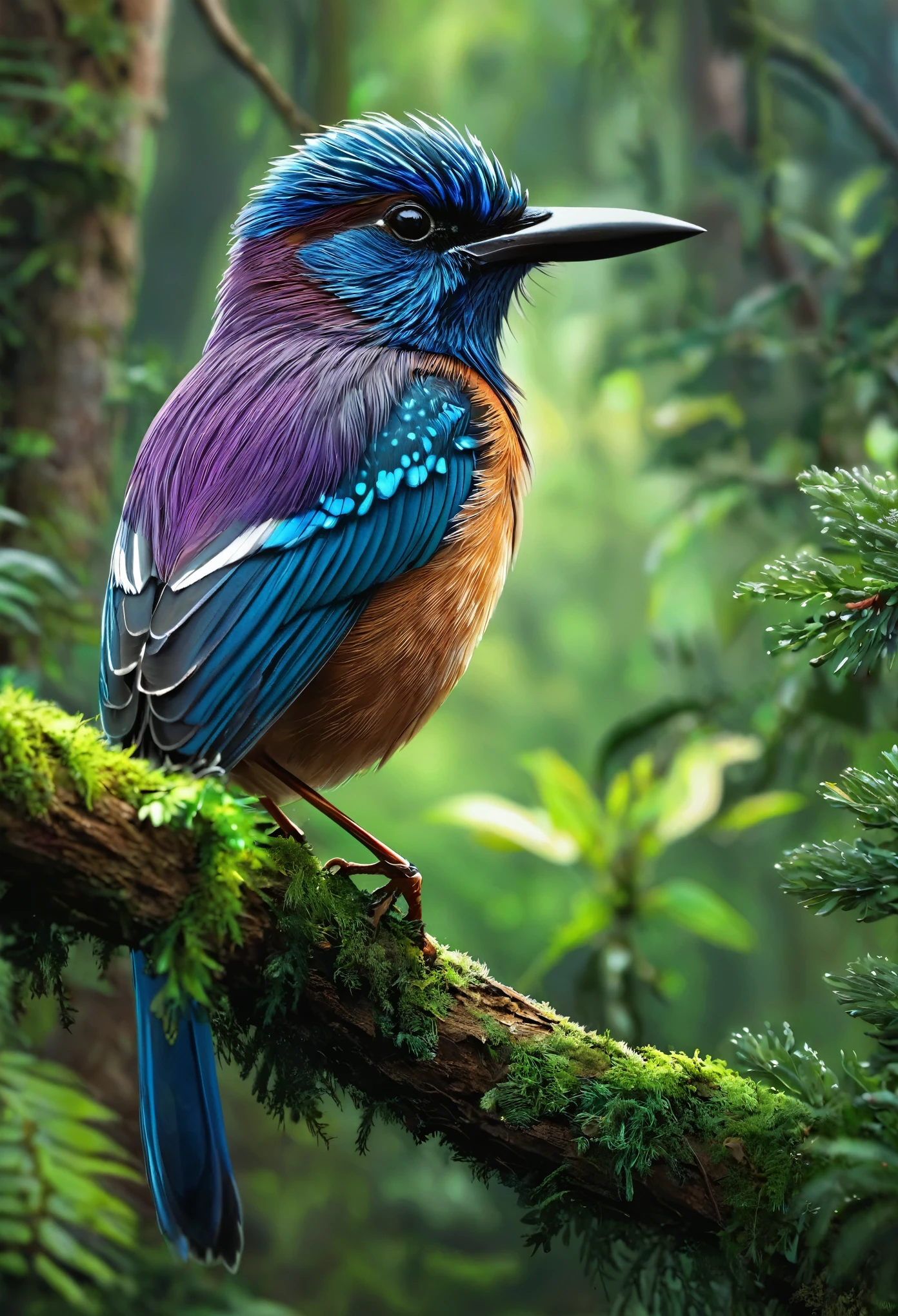 there is a bird that is sitting on a branch in the forest, majestic!!! beautiful!!!, beautiful and graceful, beautiful!!!!!!!!!, beautiful gorgeous, very sharp and detailed photo, gorgeous beautiful, very sharp and detailed image, has a very realistic look to it, incredibly beautiful, spotted ultra realistic, beautiful detail and color, very sharp and detailed, beautifully painted