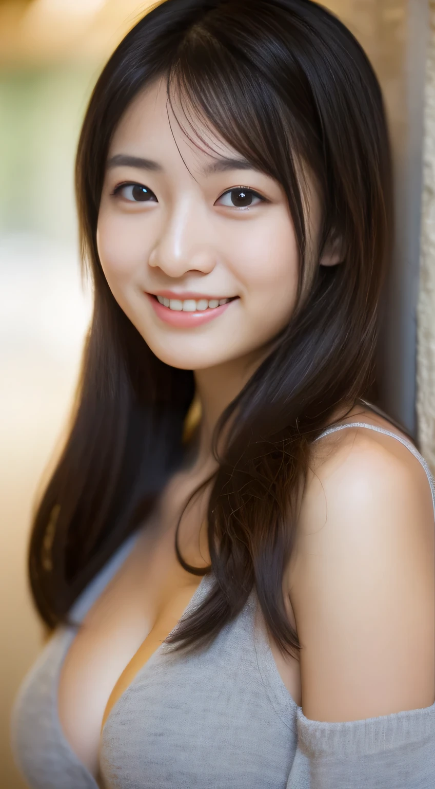 masterpiece,best quality,(Japanese ),((Beautiful girl)),cleavage,indoor,(perfect body beauty:1.2),(shy smile),beautiful teeth,