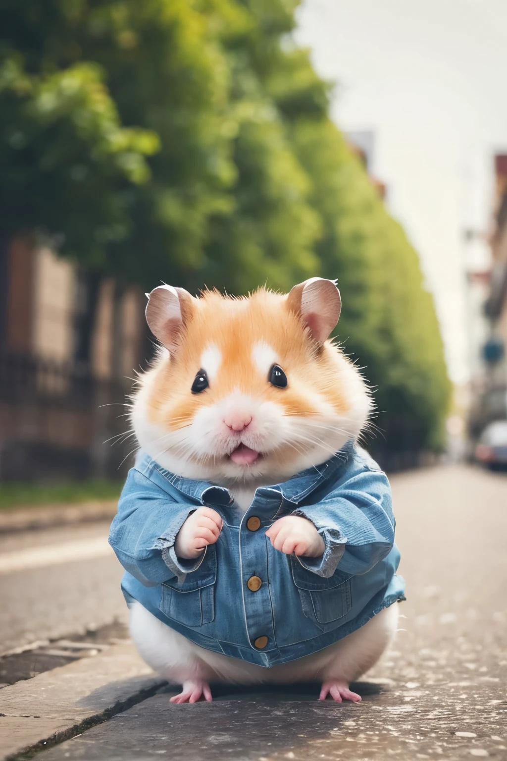 Very fat hamster　Wearing cute clothes