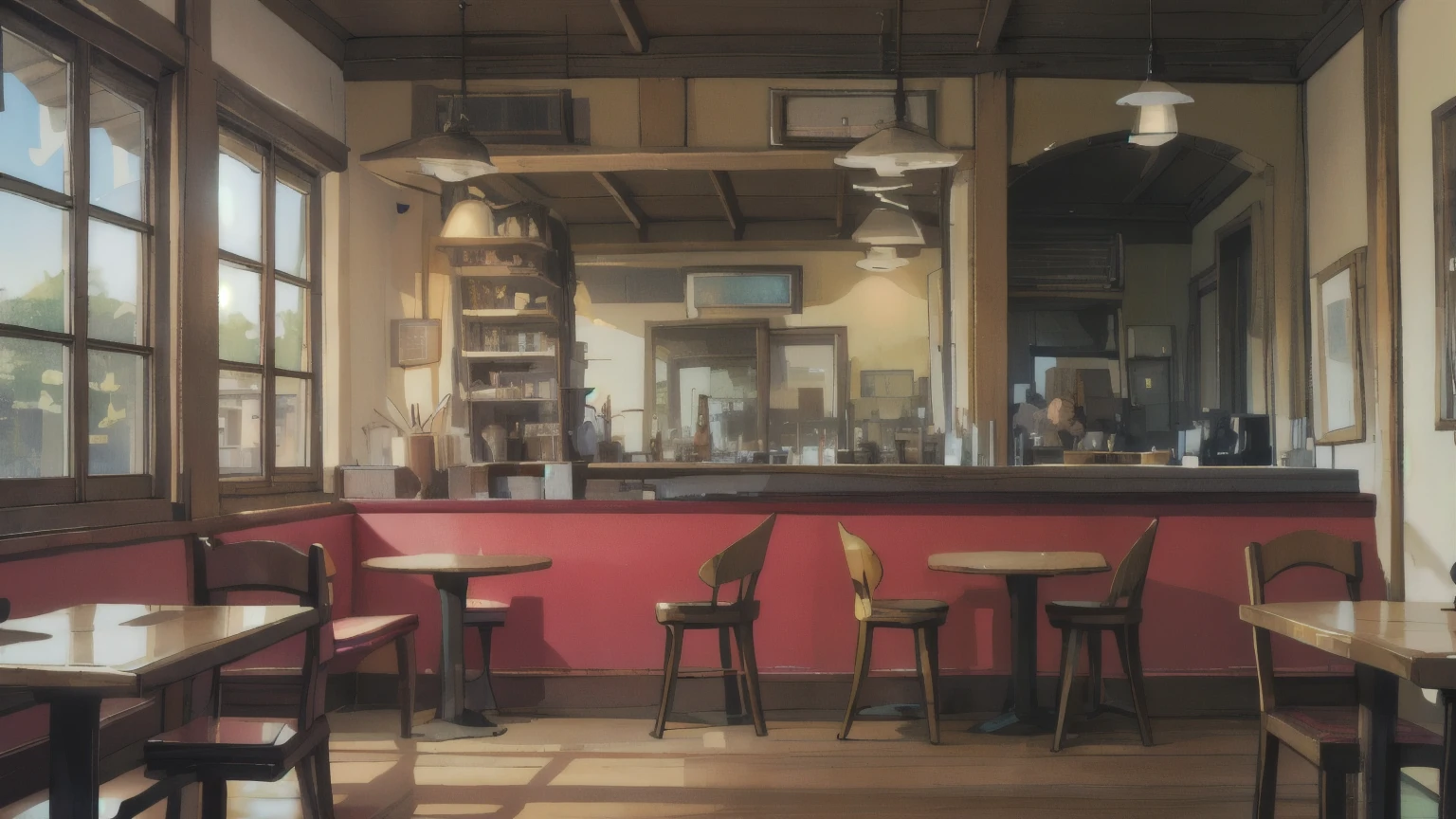 ((best quality)), ((masterpiece)), (detailed), Nice atmosphere cafe