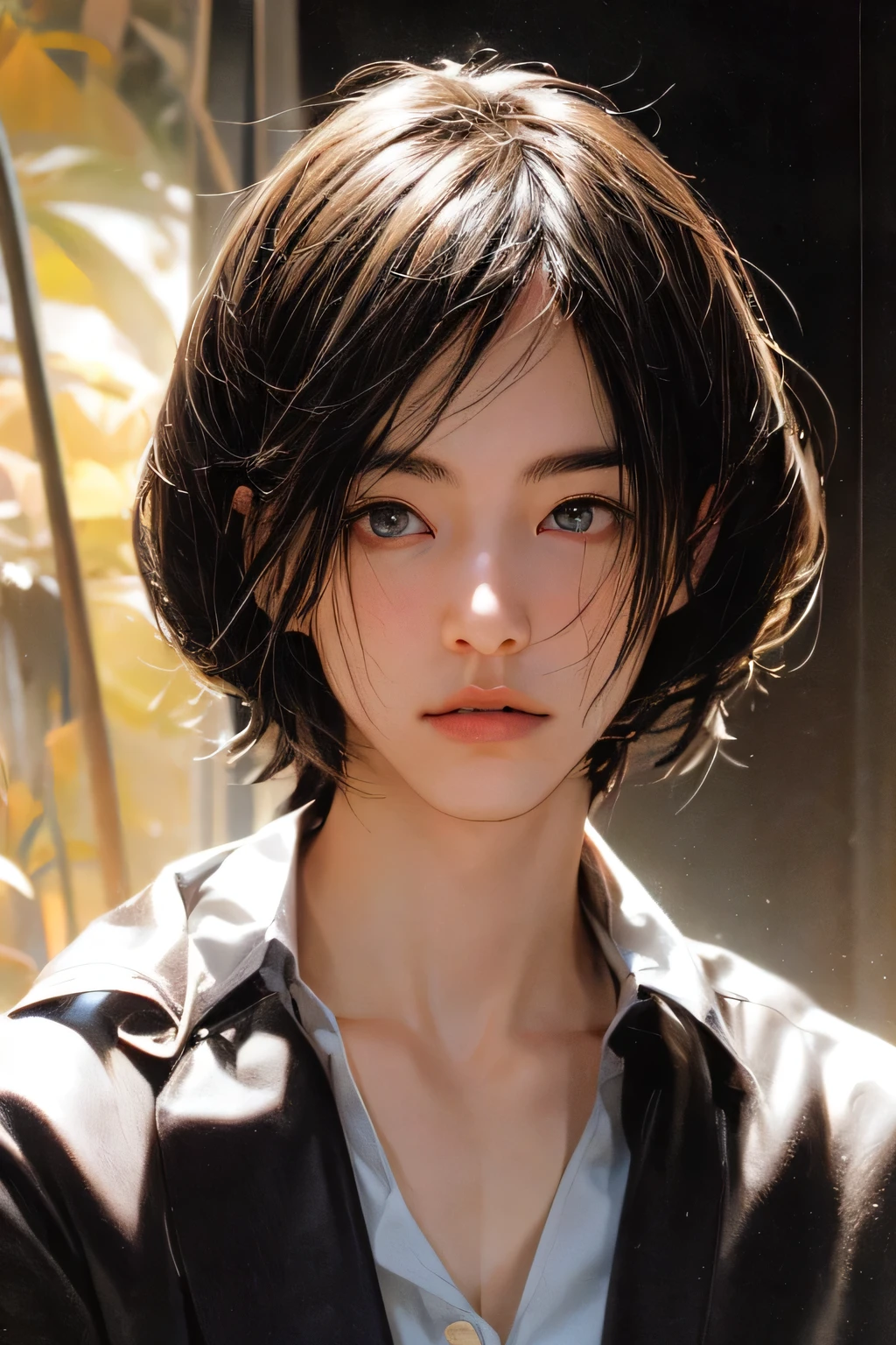 (masterpiece:1.3), ( best quality: 1.4), 
cinematic lighting, 
(1boy), beautiful face, (realistic face), 
beautiful hairstyle, (short hair :1.5),
realistic eyes, beautiful detailed eyes, 
(realistic skin), beautiful skin, 
(blouse), 
absurdres, attractive, 
ultra high res, ultra realistic, highly detailed, 
golden ratio, JurinaM, 