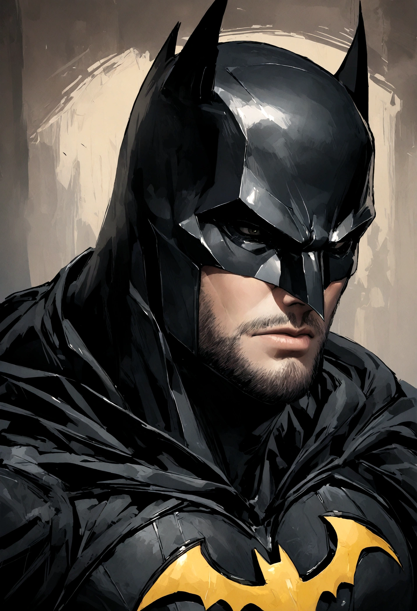 Ben Affleck-style Batman portrait