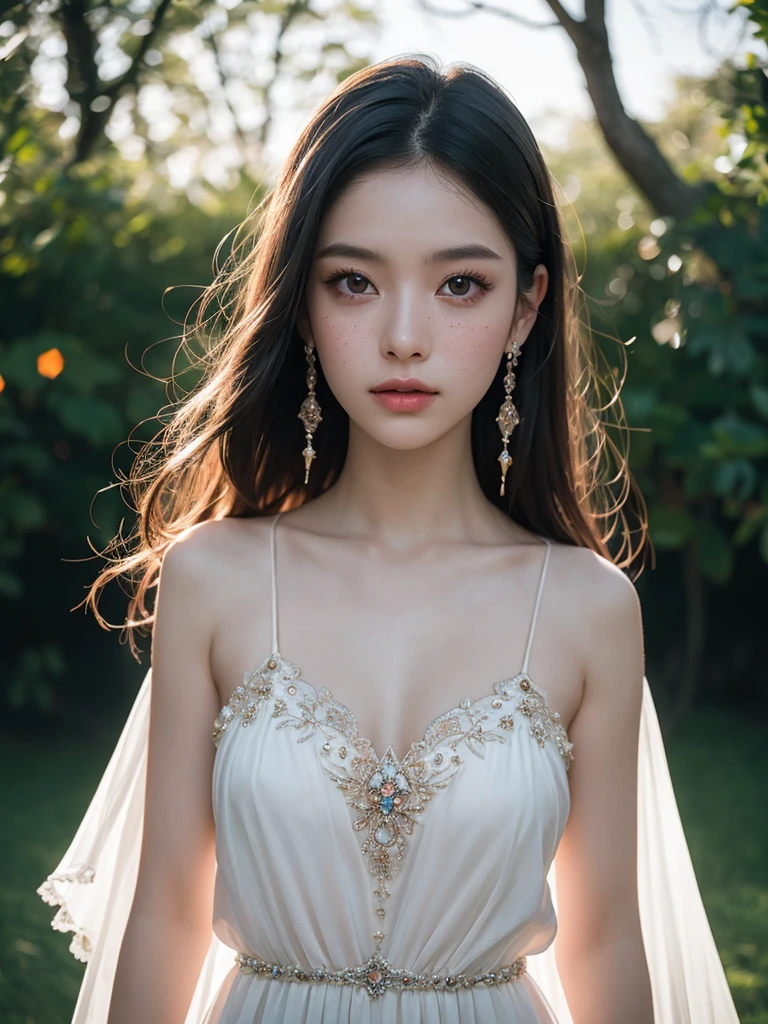 (masterpiece, best quality:1.2), (8k uhd, 16k, 32k, ultra high res), (photorealistic:1.37), (RAW photo), ultimate-realistic, ultimate-realistic details, ultimate-realistic texture, ultimate-intricate details, ultimate-realistic lighting, ultimate-realistic shadow, japanese girl, 24yo, ultimate-cute face, ultimate-RAW skin, ultimate-eyes, A mystical Oneiromancer stands amidst the fading light of dusk, her attire sparkling as if made of crystallized dreams. The image depicts a spellbinding scene showcasing the enchanting figure with an ethereal quality. Her flowing garments glisten with an otherworldly aura, radiating a sense of mysticism and magic. The composition evokes a sense of wonder and fascination in the viewer. tilt shift, sunset lighting, film grain, Hasselblad X2D 100C + XCD 2,5/25V, F/1.8, (cinematic still:1.2), freckles, 35mm photograph, film, bokeh, professional, 4k, highly detailed, perfect fingers ,Extremely Realistic, UHD. Soft earthy tones. Dream catcher.