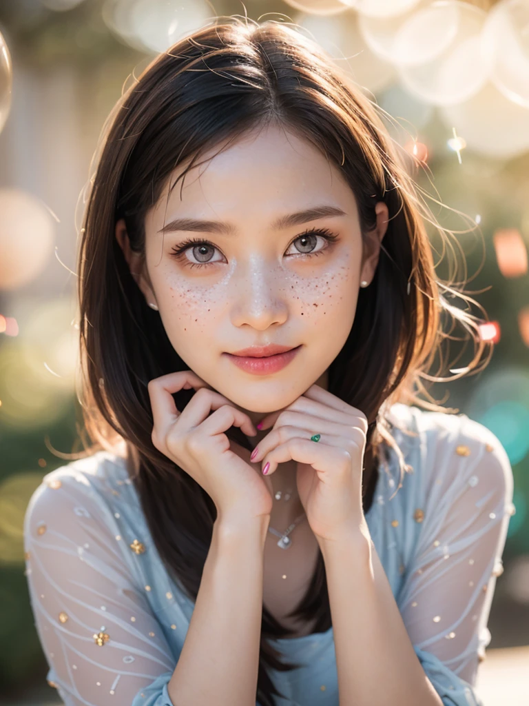 (masterpiece, best quality:1.2), (8k uhd, 16k, 32k, ultra high res), (photorealistic:1.5), (RAW photo), ultimate-realistic, ultimate-realistic details, ultimate-realistic texture, ultimate-intricate details, ultimate-realistic lighting, ultimate-realistic shadow, japanese girl, 24yo, ultimate-cute face, ultimate-RAW skin, ultimate-eyes, a colorful festival of lanterns background, beautiful androgynous, lace and velvet dress, beautiful face, beautiful legs, light orange eyes, very happy face, full body, colorful colors, detailed background beautiful, 7-eleven store, night vibe, Atmosphere like Kyoto Animation, luminism, three dimensional effect, playful body manipulations, smile, outstretched hands, gaze into the camera, Whimsical lighting, Enchanted ambiance, Ethereal glow, Silent Luminescence, Whispering Silent, Iridescent Encounter, pixie dust glittering, vibrant background, full body, (((rule of thirds))), (bokeh:2), backlight, long exposure:2, film grain, Hasselblad X2D 100C + XCD 2,5/25V, F/1.8, (cinematic still:1.2), freckles, 35mm photograph, film, bokeh, professional, 4k, highly detailed, perfect fingers ,Extremely Realistic, UHD,