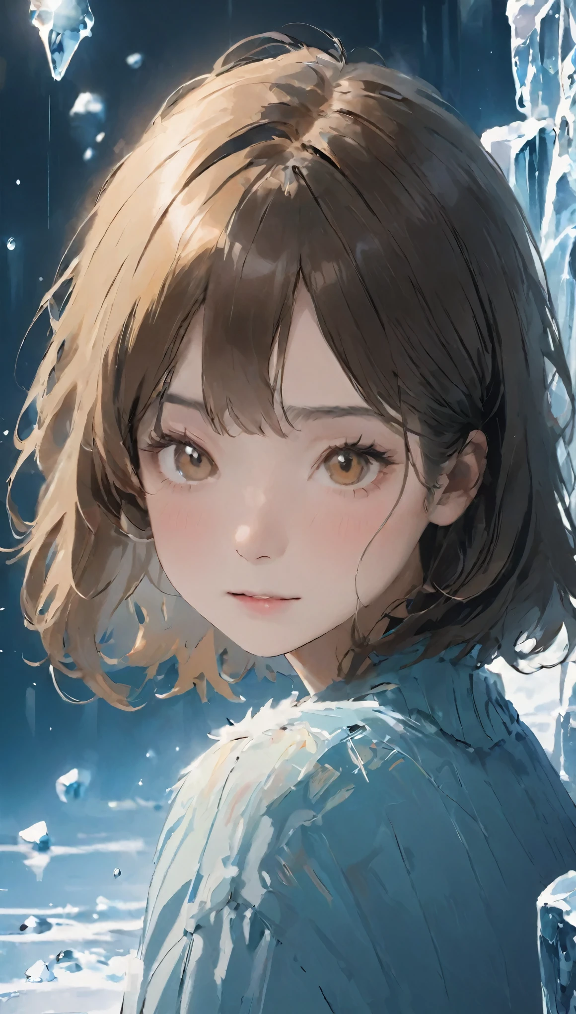 alone、girl、cute、１４talent、(((Angry、Sitting Eye、Fear-inducing eyes、Sharp Eye)))、Expressionless as ice、Brown Hair、Messy Hair、Ragged hair、最高quality、Masterpiece、break ,quality\(8k,非常に精細なCGユニットのwallpaper, masterpiece,High resolution,top-quality,top-quality real texture skin,Surreal,Increase the resolution,RAW Photos,最高quality,Very detailed,wallpaper\)