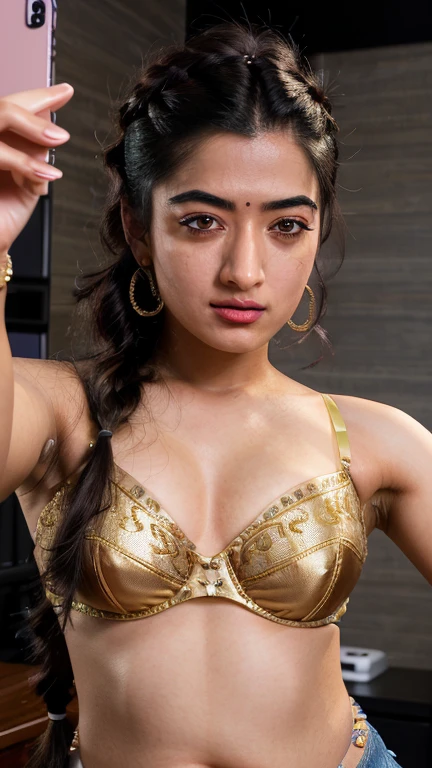  Rashmika Mandanna,((french braided hair)),(selfie style), ((tall)),(( looking at viewer)),((big cheeks)),30 year old woman,1woman,solo,breasts,(fleshy face),long hair,cleavage,black hair,navel,midriff,lingerie, bedroom , ,
best quality,masterpiece,illustration,an extremely delicate and beautiful,CG,unity,8k wallpaper,Amazing,finely detail,masterpiece,official art,extremely detailed CG unity 8k wallpaper,incredibly absurdres,huge filesize,ultra-detailed,highres,extremely detailed,beautiful detailed girl,realistic,broad fleshy body, ((perfect eyes nd eyebrow))