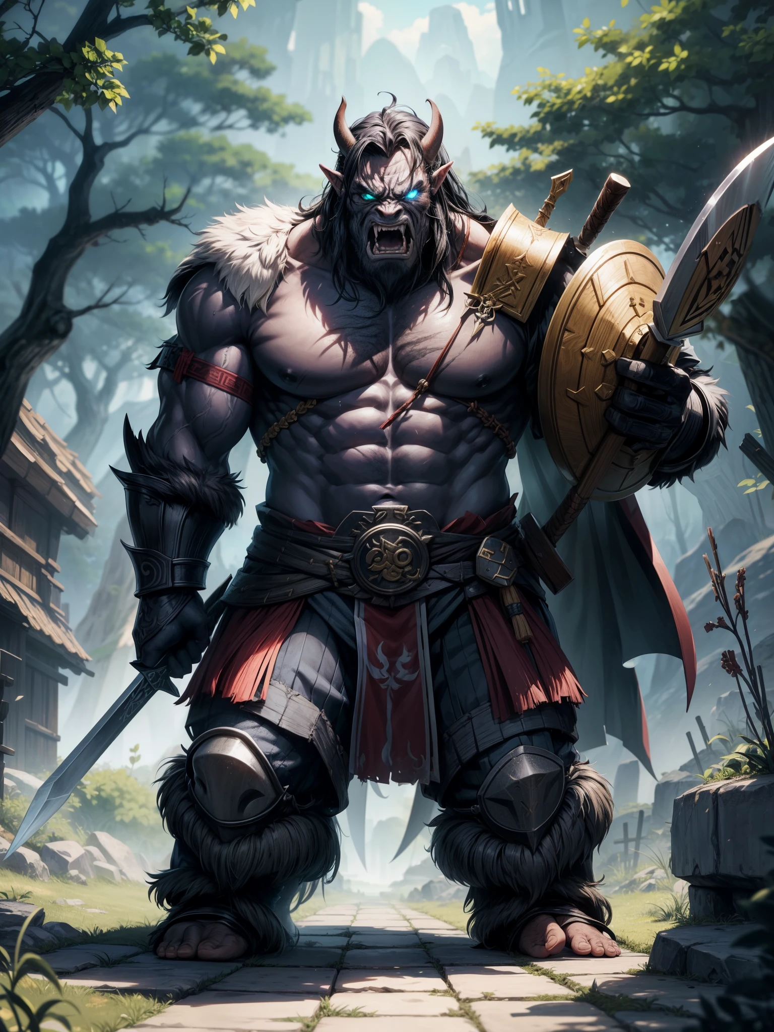 Orcs、They are powerful and fearsome creatures that often appear in fantasy worlds。その特徴的なAppearanceと性格は、portrayed as a hostile entity in many stories。

### **Appearance**
オークのAppearanceは、Bigger than humans、Muscular and powerful。Their skin is dark green、grey、Alsoは茶色で覆われており、It's rough and rough。The face of an orc is barbaric、Wide nose、Sharp Fangs、And their red shining eyes are characteristic。Their hair is black、Coarse hairs often grow sparsely。the ears are pointed,、Has a keen sense of hearing。

### **Outfits and weapons**
What is the orc costume、It specializes in combat。From simple equipment with an emphasis on ease of movement、Even heavy metal armor、There are various styles。What is their equipment、There are many looted items and things we have made ourselves、The weapons are equally diverse。Giant battle axe、Sticks、sword、and sometimes they use spears and bows。Even though the Orc's weapons are crude、It has excellent strength and durability。

### **Personality and Action**
Orcs、It's a race that loves battle and conquest。They are aggressive and cruel、egocentric、I believe power is everything。in their society、Force and violence are regarded as the most important values、The weak are eliminated。Orcs集団で行動し、Attack other races and loot resources。their invasion was premeditated、led by a strong leader。

### **Residence**
Orcs、underground caves and wastelands、Deep in the woods, etc.、They live far away from human settlements。彼らのResidenceは粗雑で、Use stone and wood to build simple structures。Where is an oak's residence、It's built like a fortress with an emphasis on defense、There are traps and defensive equipment in place to eliminate intruders。

### **Culture and social structure**
What is the social structure of orcs、It's based on a strict class system。the most powerful orc reigns supreme as leader、You can follow other orcs through strength and violence。their culture is centered around battle and conquest、Honor and glory as a warrior are most respected。Orcs、Dominate other races through wars、It aims to expand its territory。

### **Faith and legends**
Orcs、Our own god々I believe in、These gods々I pray for victory in battle。Their religion praises war and destruction、I regard shedding blood as sacred。Also、There are shamans and sorcerers among orcs、They use their magical powers to assist in battles。

Orcs、It is an entity that symbolizes power and violence in a fantasy world。What is that mighty body and barbaric personality、It brings tension and danger to the story、It will be the greatest challenge for the brave。Their presence is、It symbolizes the race for survival in a world where power rules、It depicts a fierce world where strength and cruelty intersect。