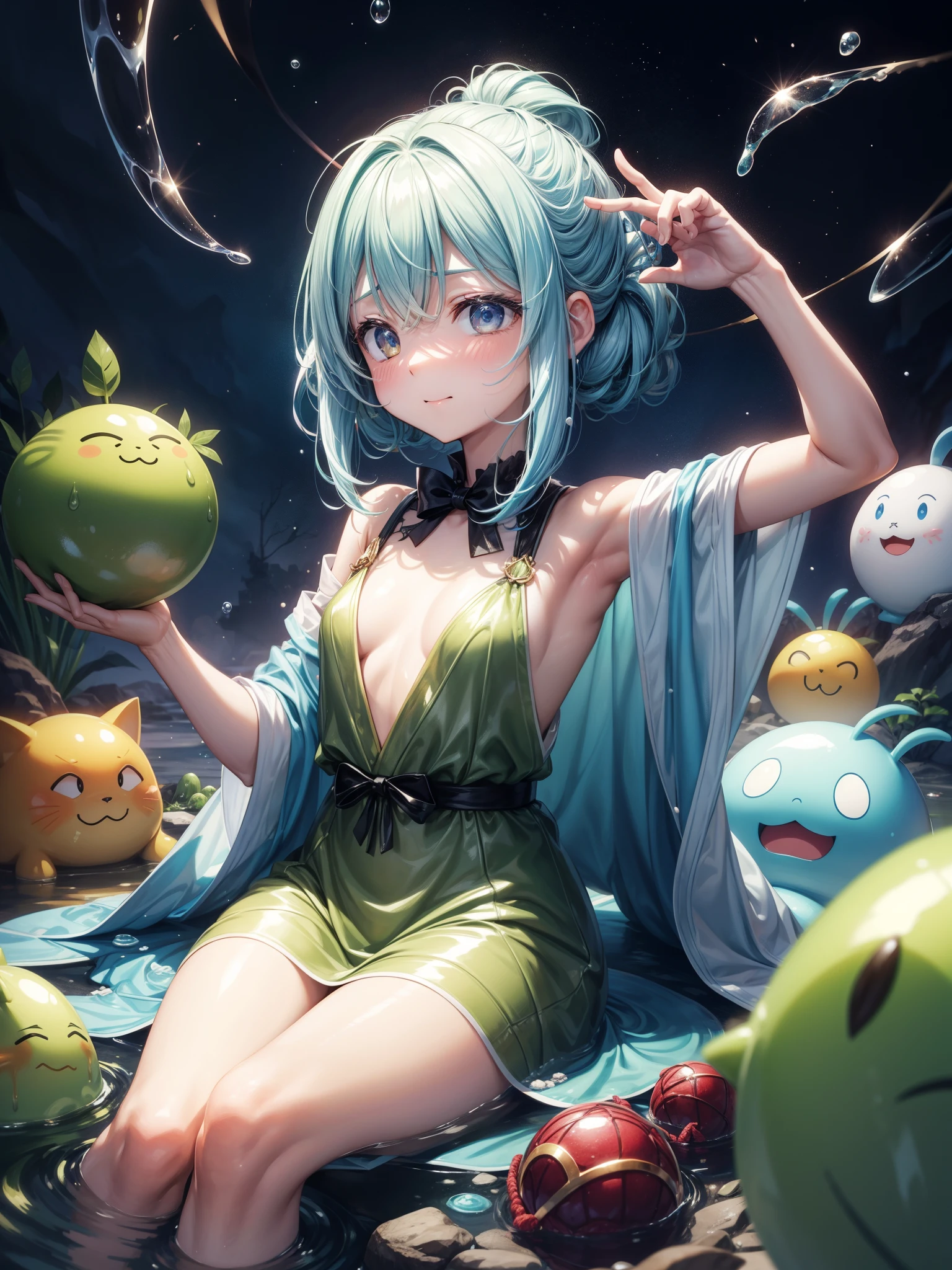 Slime is、A creature commonly found in fantasy worlds.、その特徴的なAppearanceとcharacteristicで知られています。
### **Appearance**
Slime is、Has a mucous body surface、しばしば半透明Alsoは透明なAppearanceをしています。The body is soft、It feels soft and squishy when you touch it.。Sizes vary、From small to huge々is。Generally, they are spherical or drop-shaped.、Sometimes bubbles can be seen on the surface and the core can be seen inside.。
### **characteristic**
Slime is非常に単純な生物であり、In most cases、Acting on basic instincts。Their main goal is survival and reproduction.、To do this, they need food and water.、Continue to grow。Slime is他の生物や物体を分解することができ、Therefore, they often feed on waste and decaying organic matter.。
### **ability**
Slime's body is flexible and easily deformed.、It can move through gaps and holes like a liquid。Also、Some species secrete acidic mucus.、This allows you to melt enemies and attack them.。however、Slime is通常非常に弱い生物であり、単体ではあまりthreatとはなりません。
### **Habitat**
Slime is主に湿地や地下洞窟、They live in moist environments such as swamps。These places are rich in food and water for them.、生存に適した環境is。Also、Slime isしばしば地下のダンジョンや遺跡などの古代の建造物に生息しており、Adventurers often encounter them.。
### **exploited**
Slime is、Because the mucus and secretions can have special effects、さまざまな用途にexploitedされます。Pharmaceuticals and cosmetics、It can be used in the manufacture of adhesives, etc.。Also、スライムの体液は魔法の材料としてもexploitedされることがあります。
### **threat**
Slime is単体ではあまりthreatとなりませんが、They may appear in large groups or、If it is a special type of slime、They can be a nuisance to adventurers.。特に酸性のスライムや特殊なabilityを持つSlime is、Must be handled with care。
Slime isA creature commonly found in fantasy worlds.あり、その独特のAppearanceとcharacteristicは多くの物語やゲームで重要な役割を果たしています。