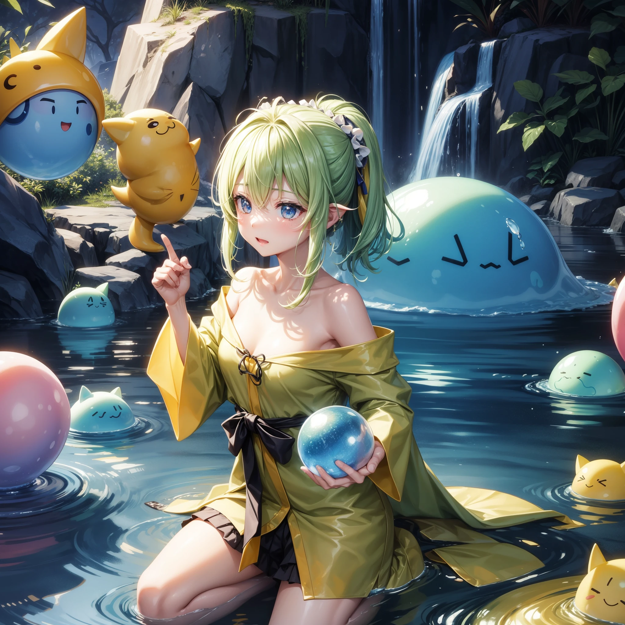 Slime is、A creature commonly found in fantasy worlds.、その特徴的なAppearanceとcharacteristicで知られています。

### **Appearance**
Slime is、Has a mucous body surface、しばしば半透明Alsoは透明なAppearanceをしています。The body is soft、It feels soft and squishy when you touch it.。Sizes vary、From small to huge々is。Generally, they are spherical or drop-shaped.、Sometimes bubbles can be seen on the surface and the core can be seen inside.。

### **characteristic**
Slime is非常に単純な生物であり、In most cases、Acting on basic instincts。Their main goal is survival and reproduction.、To do this, they need food and water.、Continue to grow。Slime is他の生物や物体を分解することができ、Therefore, they often feed on waste and decaying organic matter.。

### **ability**
Slime&#39;s body is flexible and easily deformed.、It can move through gaps and holes like a liquid。Also、Some species secrete acidic mucus.、This allows you to melt enemies and attack them.。however、Slime is通常非常に弱い生物であり、単体ではあまりthreatとはなりません。

### **Habitat**
Slime is主に湿地や地下洞窟、They live in moist environments such as swamps。These places are rich in food and water for them.、生存に適した環境is。Also、Slime isしばしば地下のダンジョンや遺跡などの古代の建造物に生息しており、Adventurers often encounter them.。

### **exploited**
Slime is、Because the mucus and secretions can have special effects、さまざまな用途にexploitedされます。Pharmaceuticals and cosmetics、It can be used in the manufacture of adhesives, etc.。Also、スライムの体液は魔法の材料としてもexploitedされることがあります。

### **threat**
Slime is単体ではあまりthreatとなりませんが、They may appear in large groups or、If it is a special type of slime、They can be a nuisance to adventurers.。特に酸性のスライムや特殊なabilityを持つSlime is、Must be handled with care。

Slime isA creature commonly found in fantasy worlds.あり、その独特のAppearanceとcharacteristicは多くの物語やゲームで重要な役割を果たしています。
