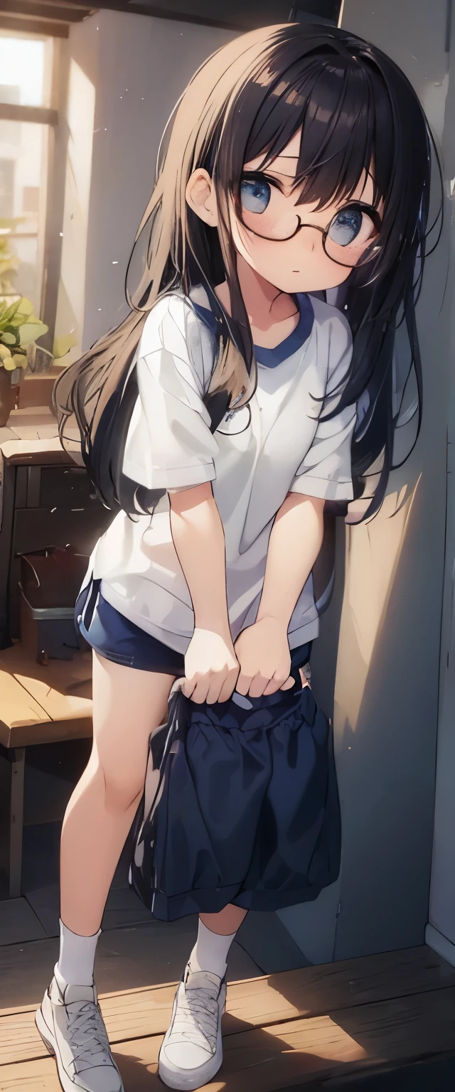 Navy blue shorts、Gym shorts、White line shorts