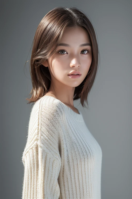 whole body,White striped wool sweater,1 girl,alone,
(8k, RAW Photos, highest quality, masterpiece:1.3),(Realistic, photo-Realistic:1.37),Realistic skin texture,(photoRealistic:1.3),(hyperRealistic:1.2),