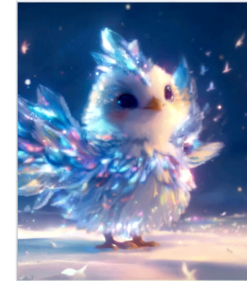 Cute white bird，(((animal))) Better quality, Very high resolution, 4K Detailed CG, Masterpiece,birds,,Aesthetic, ((birds)), nice images, in the center of the screen