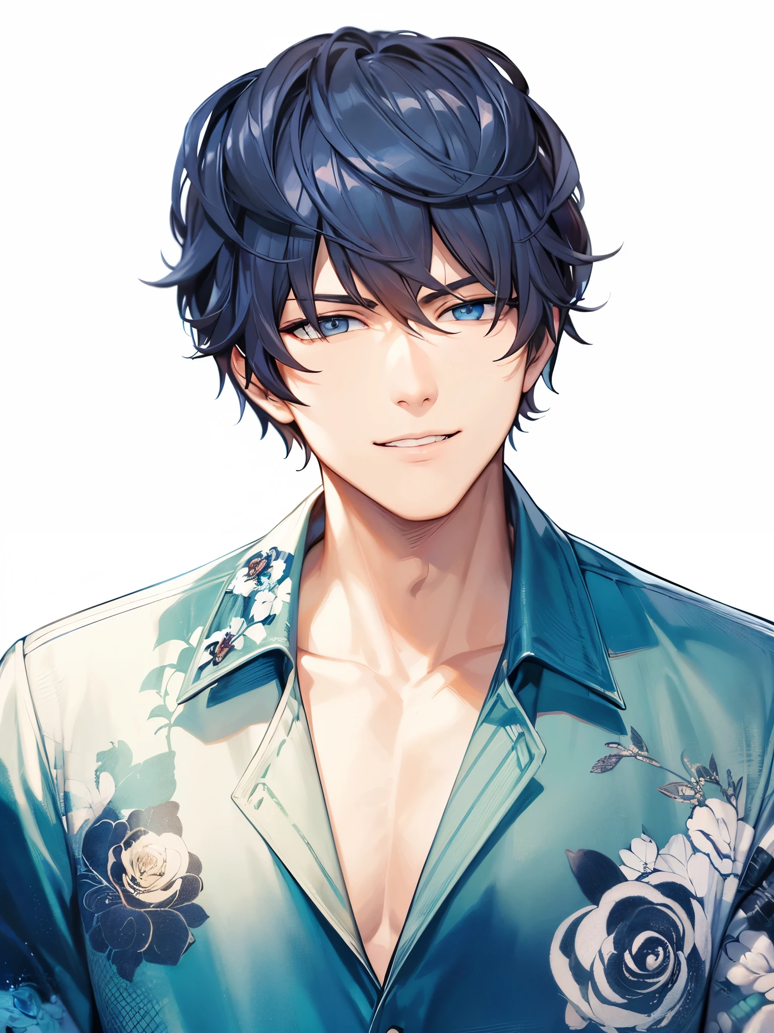 a handsome guy、Serious expression、Cool and beautiful face、Highly Detailed CG Unity 8K Wallpaper, (super masterpiece, Beautiful person, well detailed face polluted smile, It's photorealistic, Hyperrealistic)Cool and handsome face