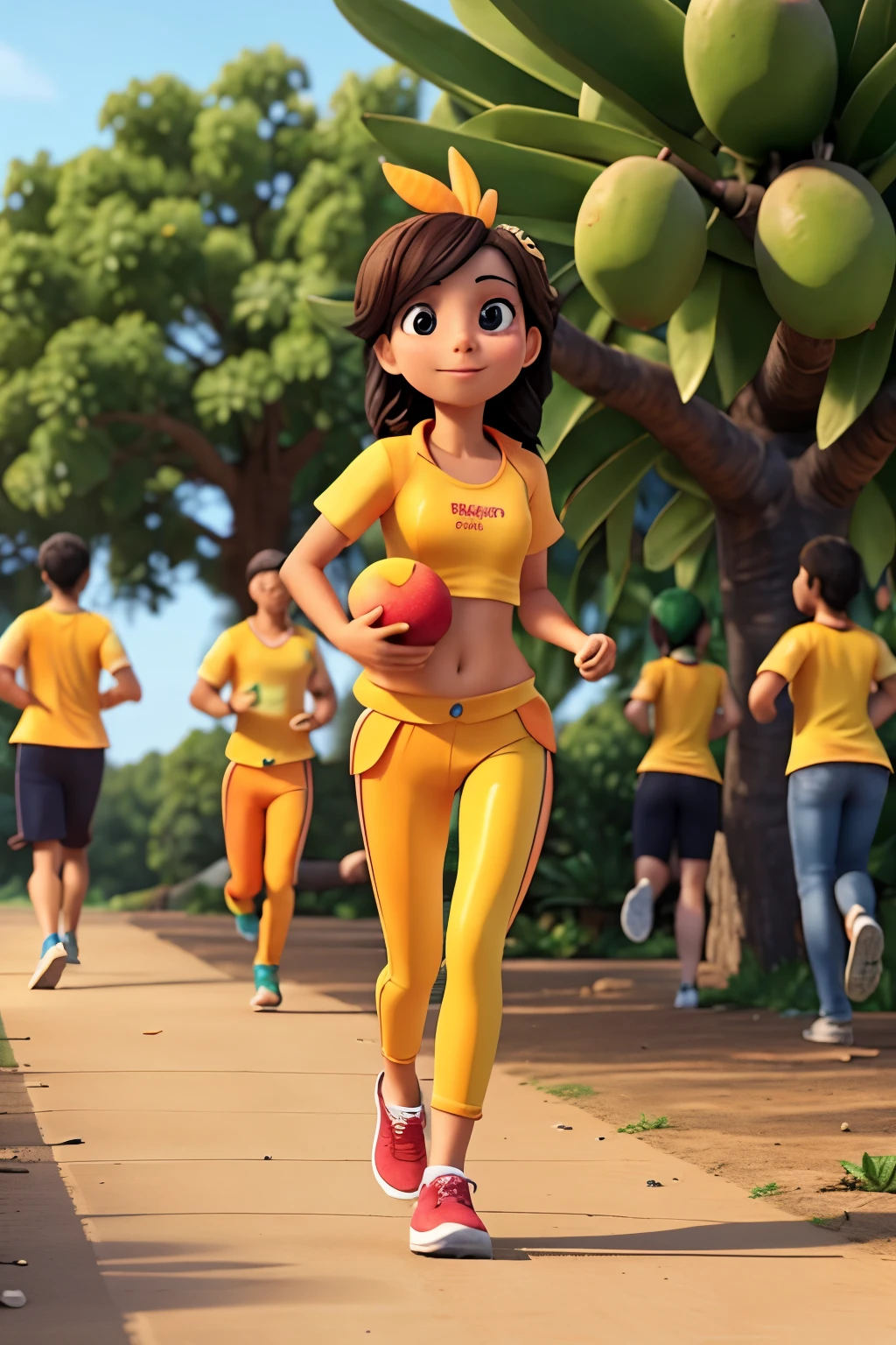 Fruit (human run to mango fruit)