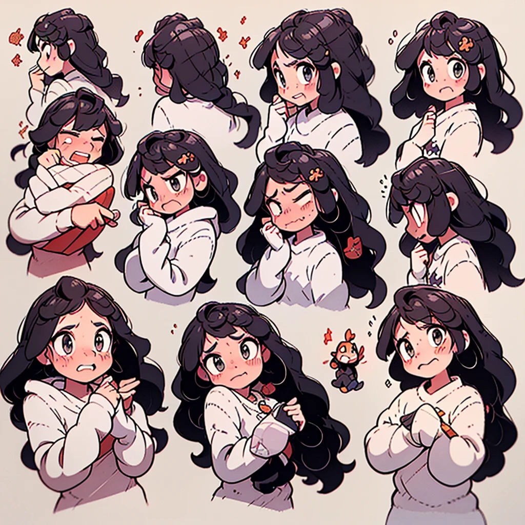 High school girl avatar ,Express , long and straight red hair (9 Express symbols ,Express Symbol Table ,constellation) ,9 postures and Express (sad ,surprise ,having fun ,excited ,giggle ,smell the rat ,angry ,touch your head ,Acting cute , wait),Black strokes ,various emotions,9 postures and Express,8k
