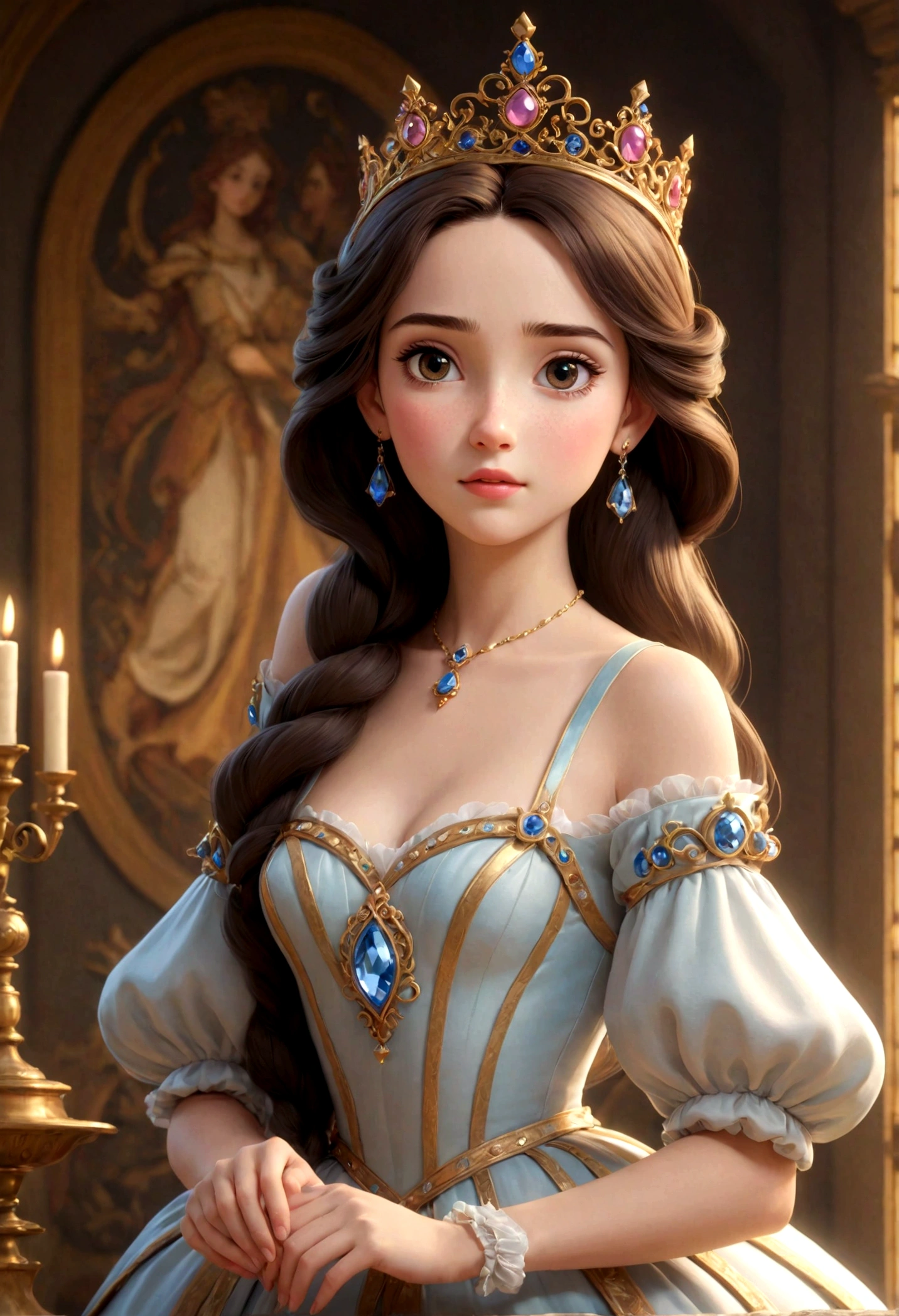 Excellent HD 8K female classical art cartoon princess