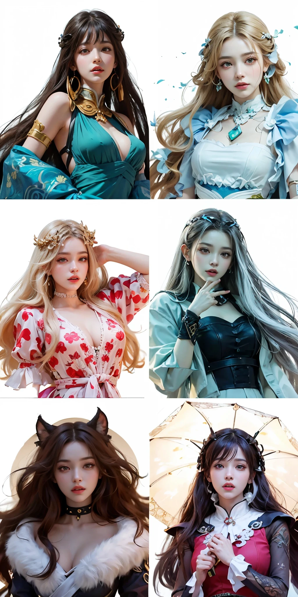 a close up of a 4 girls , white and black hair , big booobs , shadowbringers cinematic, 4 k detail fantasy, a beautiful fantasy empress, game cg, xianxia fantasy, xianxia hero, 2. 5 d cgi anime fantasy artwork, cinematic goddess close shot, ruan jia and artgerm, wow 4 k detail fantasy, hyperdetailed fantasy character