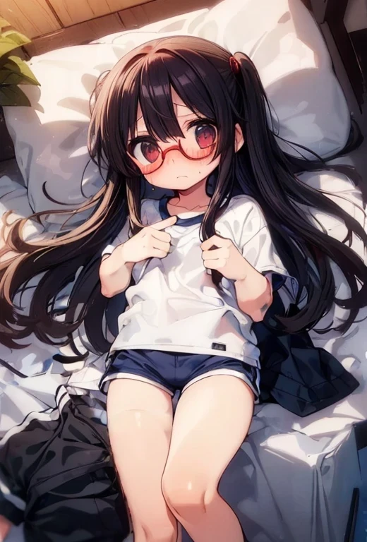 White bed、white short sleeve gym uniform