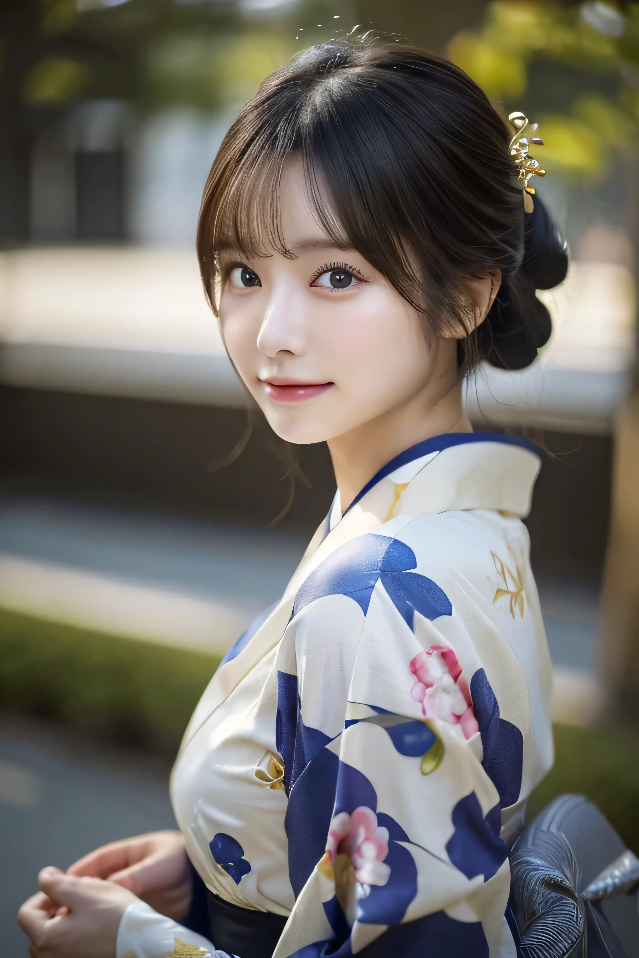 (Kimono)、((35 year old))、randome pose、(top-quality,masterpiece:1.3,超A high resolution,),(ultra-detailliert,Caustics),(Photorealsitic:1.4,RAW shooting,)Ultra-realistic capture,A highly detailed,High resolution 16K human skin closeup、 Skin texture is natural、、The skin looks healthy with an even tone、 Use natural light and color,1 girl,japanes,,kawaii,A dark-haired,Middle hair,,smil,,(depth of fields、chromatic abberation、、Wide range of lighting、Natural Shading、)、