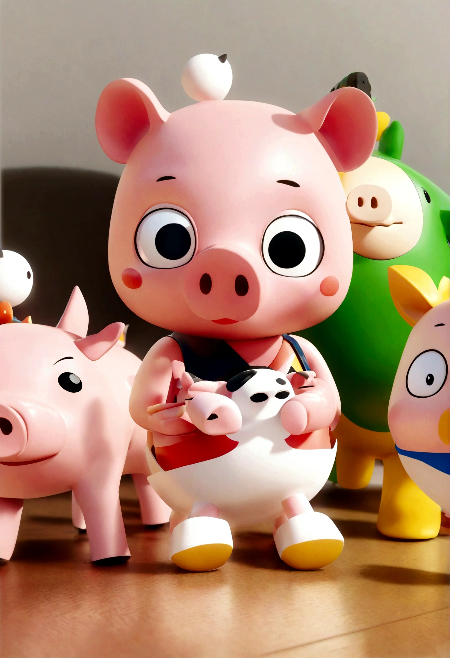 pig类动物, pig, 可爱的小pig,pig, Lovely and detailed digital art, Cute 3d rendering, Cute digital art, cartoon still, Pixar’s cute character designs, cartoon, cartoon, Cute Pixar characters, Cute cartoon characters, Lovely detailed artwork, anthropomorphic warrior 小pig, Pink Iconic Character
