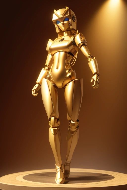 ((highest quality)), ((masterpiece)), (detailed),
 A robot made of gold except for its face, The face is that of a perfect human woman, Beautiful Face, Are standing, Masterpiece, Full Body Shot.,