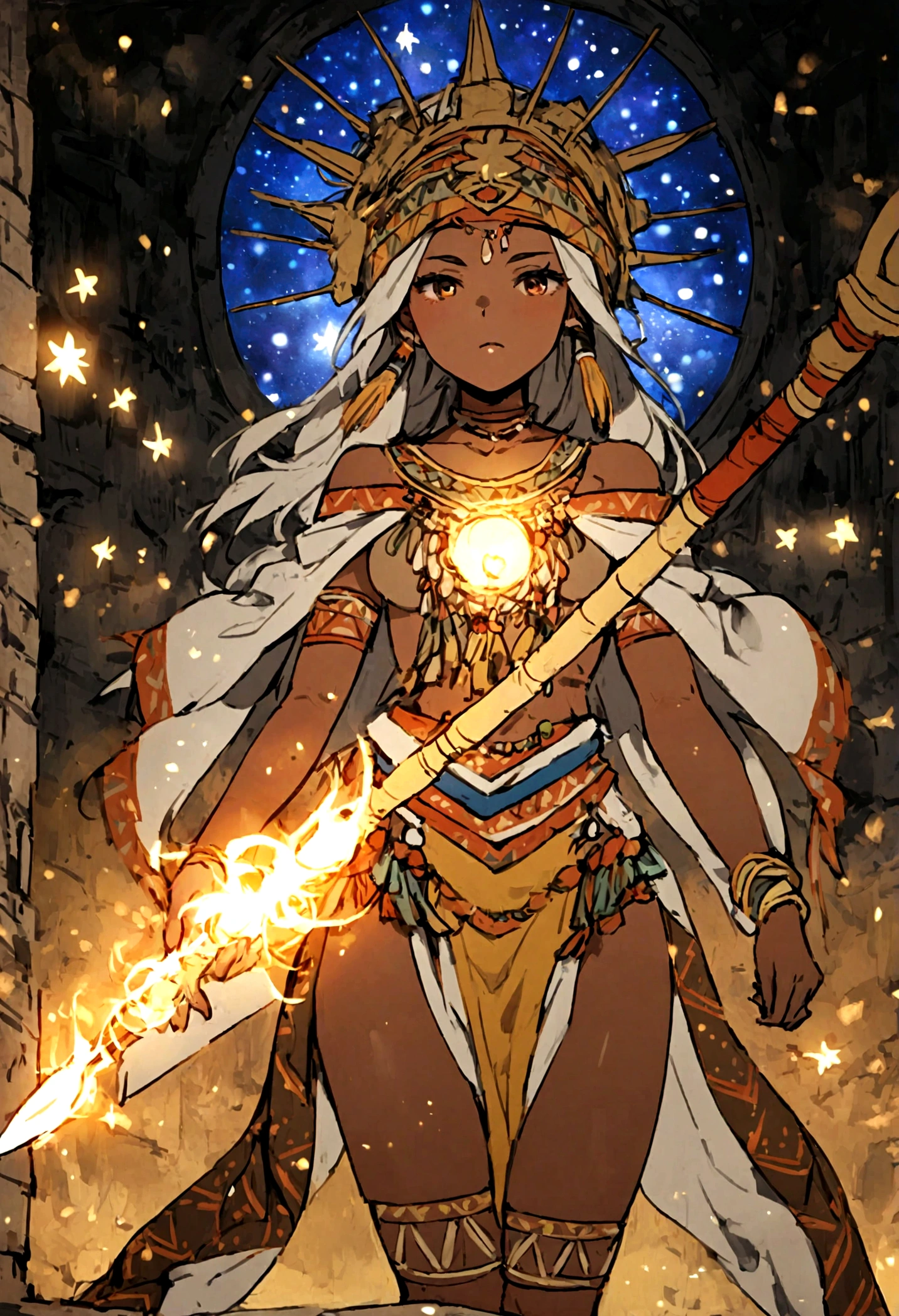 Tribal girl with spear