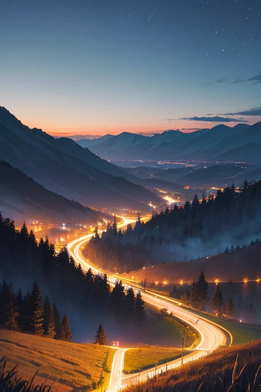 highest quality、Landscape painting、night、nature、Beautiful views
