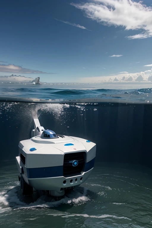 An ocean water cleaning robot