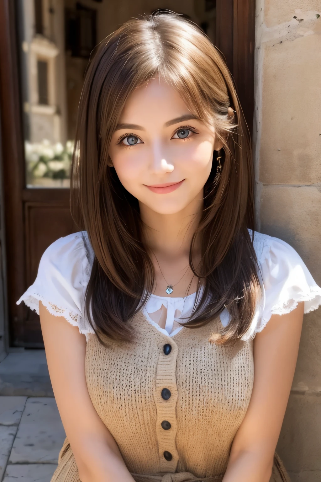 Italian、French、smile、woman、young、Shining eyes、Big eyes、Beauty、beautiful、