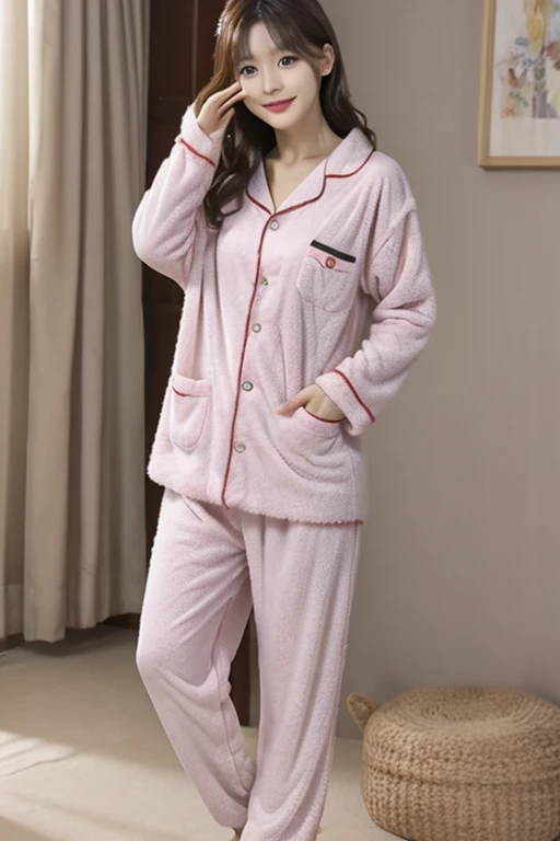 highest quality、masterpiece、High sensitivity、High resolution、 body shape、pajamas