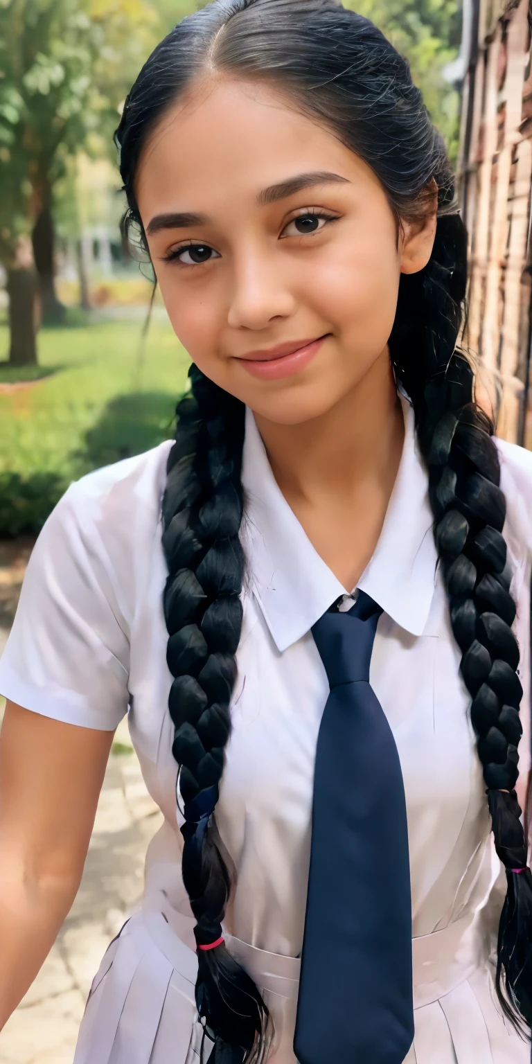  neat college girl, ((playing ,touching ,squeezing ,grabbing    )), person, (school uniform, braided hair ), (wide angel  ),outside the athletic field, (chubby), photorealistic, detail, skin texture, super detail, delicate and sexy collarbone, smile, super detailed face, detailed lips, detailed eyes, double eyelids, big boobs, big ass, realistic image 