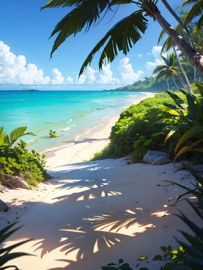   Distance shot.a tropical beach background