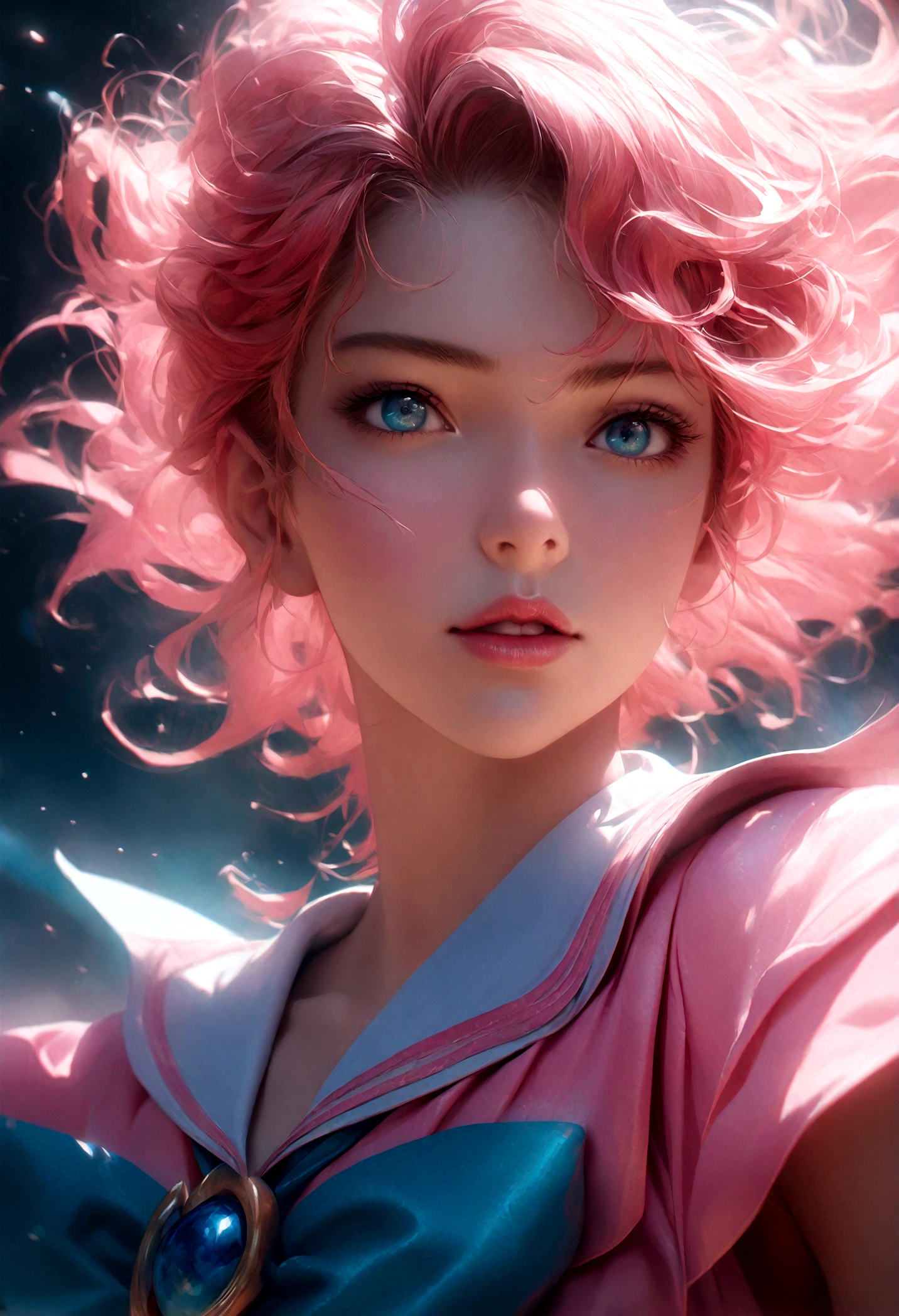 1girl, sailor Uranus, bishoujo senshi sailor moon, elegant detailed eyes, detailed facial features, long eyelashes, beautiful detailed lips, elegant detailed pose, highly detailed, masterpiece, 4k, hyper realistic, photorealistic, cinematic lighting, dynamic composition, intricate details, vibrant colors, soft dreamy atmosphere, magical girl fantasy