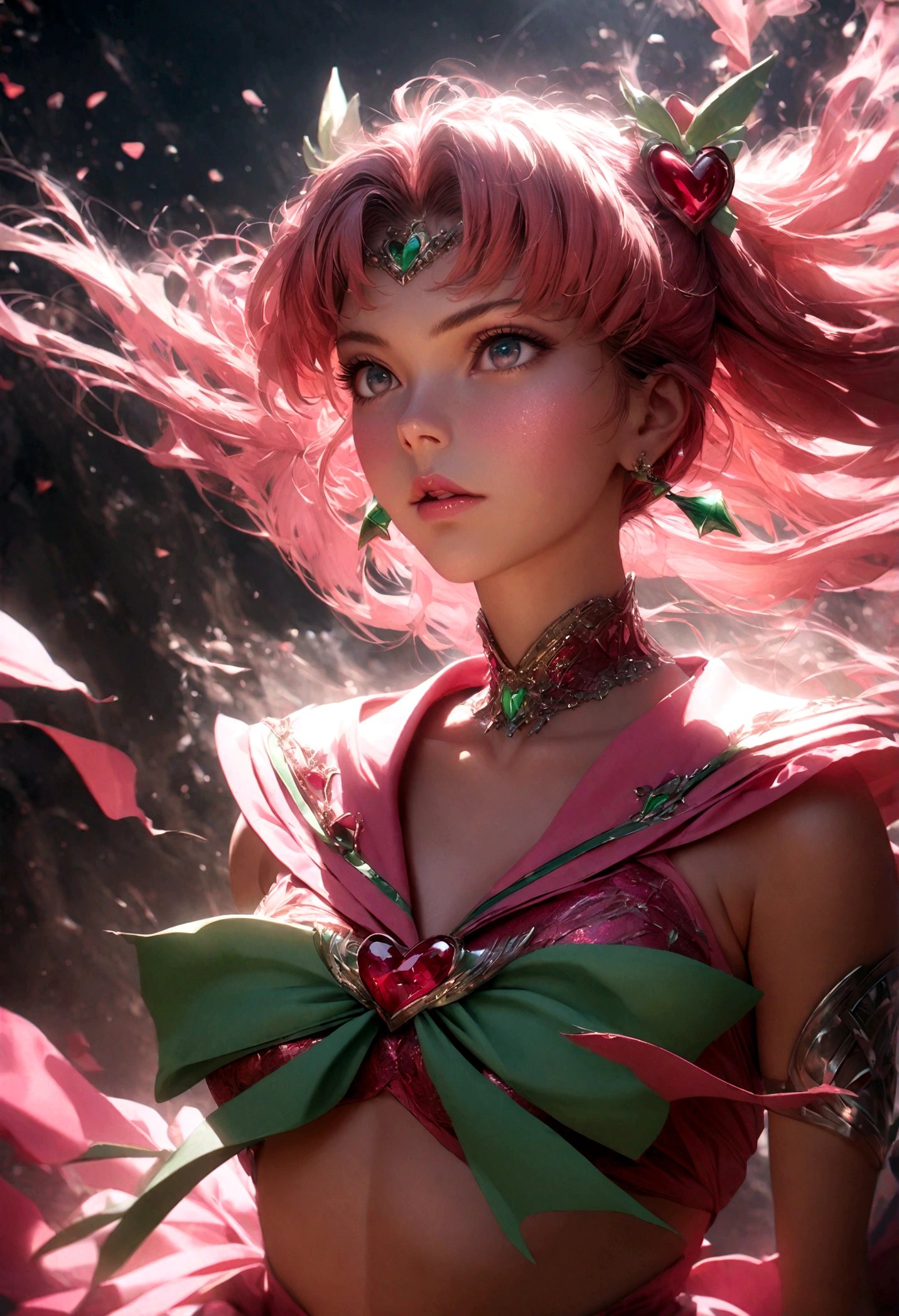 1girl, sailor jupiter, bishoujo senshi sailor moon, elegant detailed eyes, detailed facial features, long eyelashes, beautiful detailed lips, elegant detailed pose, highly detailed, masterpiece, 4k, hyper realistic, photorealistic, cinematic lighting, dynamic composition, intricate details, vibrant colors, soft dreamy atmosphere, magical girl fantasy, full body shot