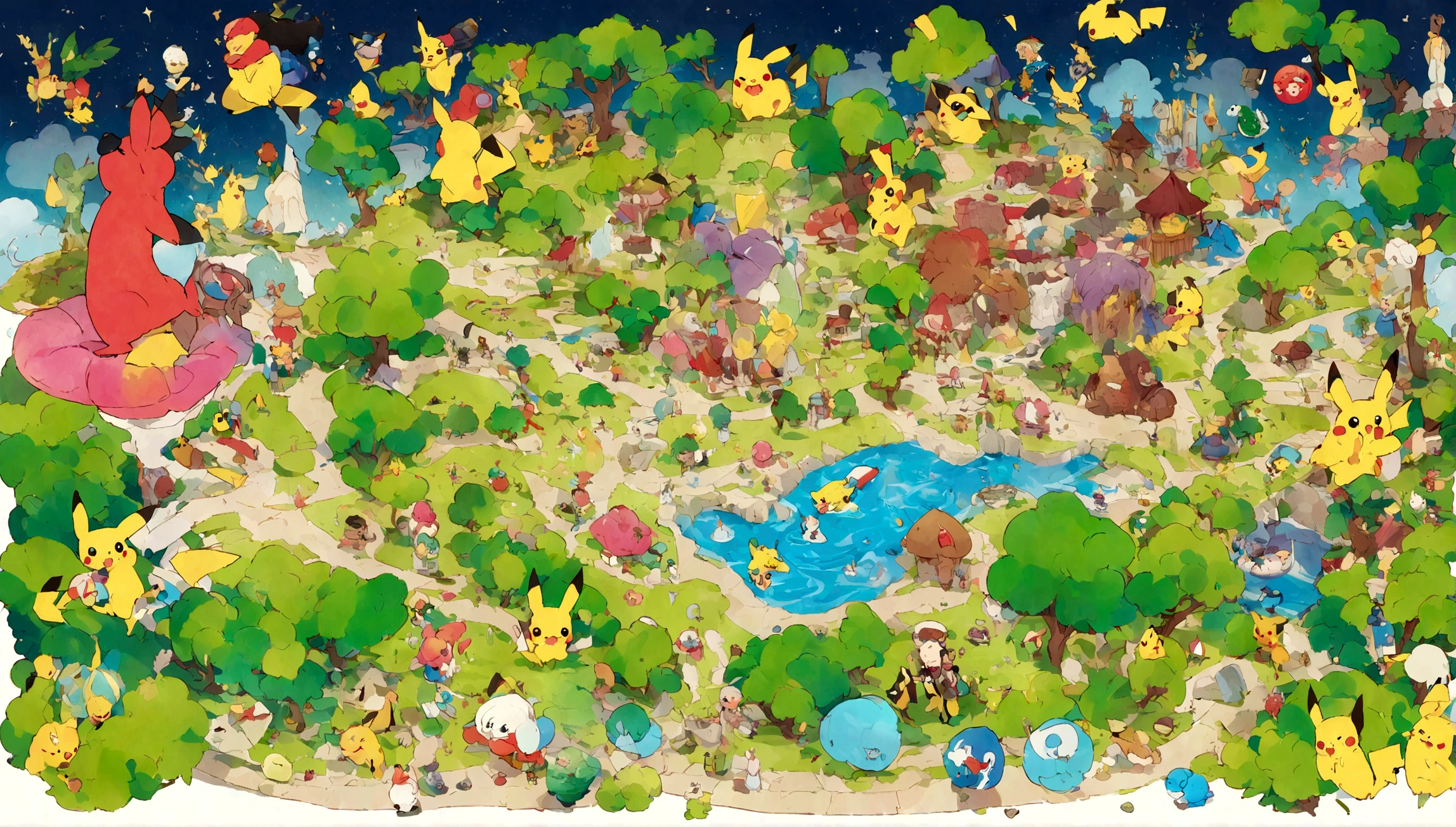 Pokémon Pikachu 3D vole dans les airs dans une ville, Pikachu, Pikachu surpris, Pikachu in a forest, Art conceptuel Pikachu, Pikachu est un cyberpunk, Um Pikachu in a forest, pikachu sous acide, Pikachu en tant qu'humain, Pikachu vida réel, Illustration Pokémon, Pikachu as Jesus, Megaman comme Pikachu, pikachu dans l'espace, Carte de tarot Pikachu, mika pikazo, Pokémon, effrayant, Classical Academy, art de la craie, massive scale, animation, profondeur de champ, autocollant, couleurs azur, abstrait, vacuum tube lighting, 8 bits